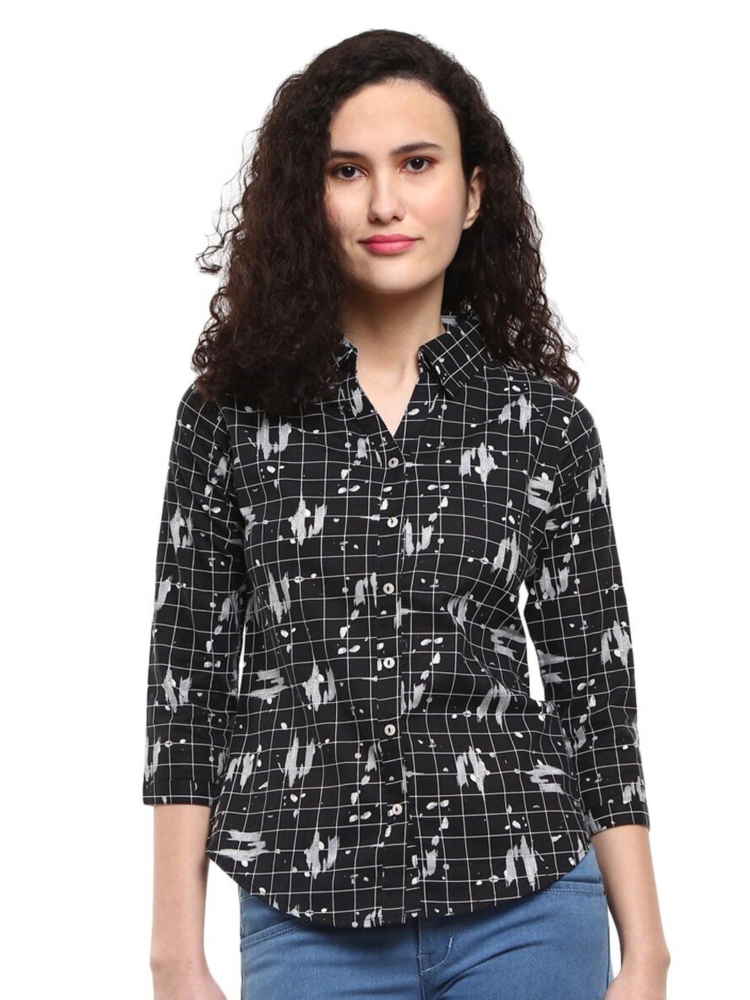 

V-Mart Women Black Floral Printed Casual Shirt