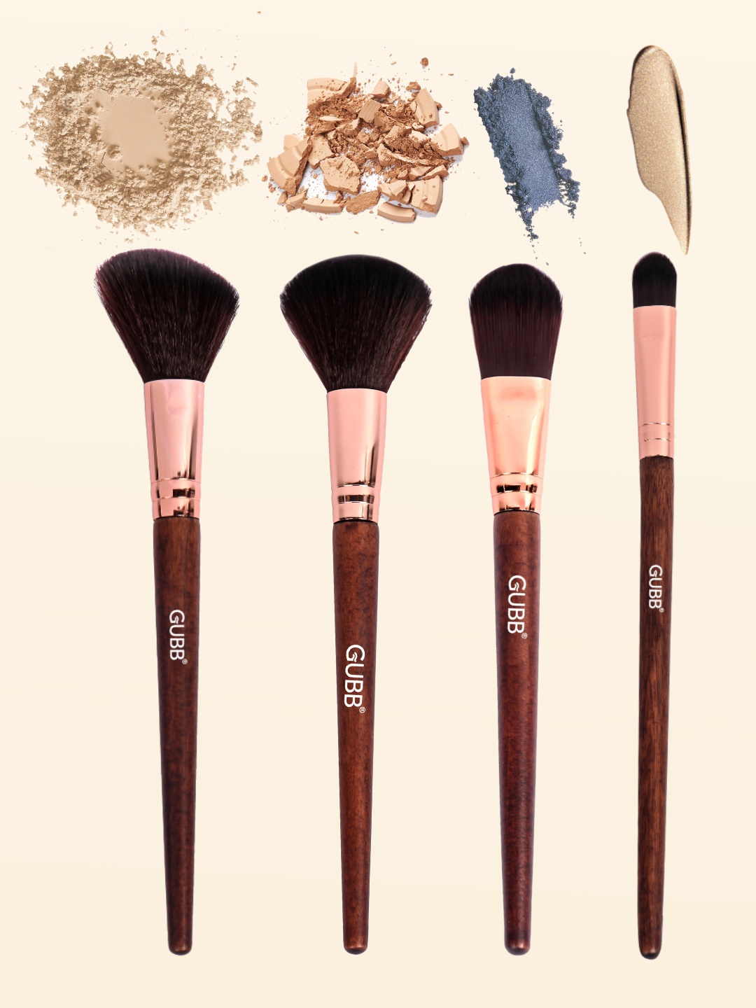 

GUBB Set Of 4 Black Make Up Brushes