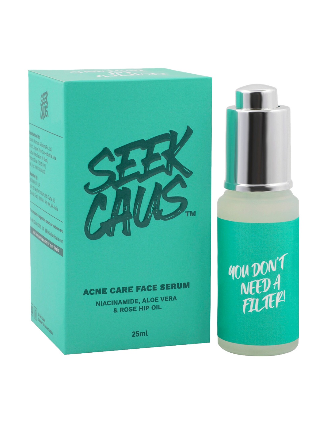 

SEEKCAUS Vegan & Paraben Free Acne Care Face Serum with Niacinamide & Aloe Vera - 25 ml, Blue