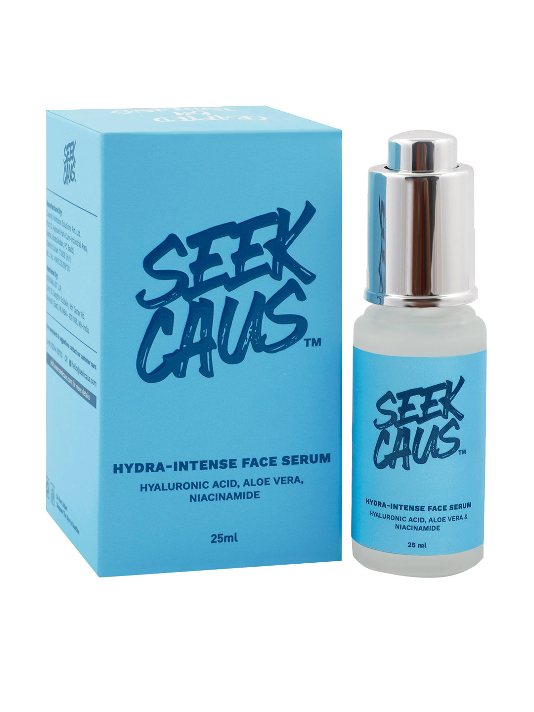 

SEEKCAUS Vegan & Paraben Free Hydra-Intense Face Serum with Hyaluronic Acid - 25 ml, Blue