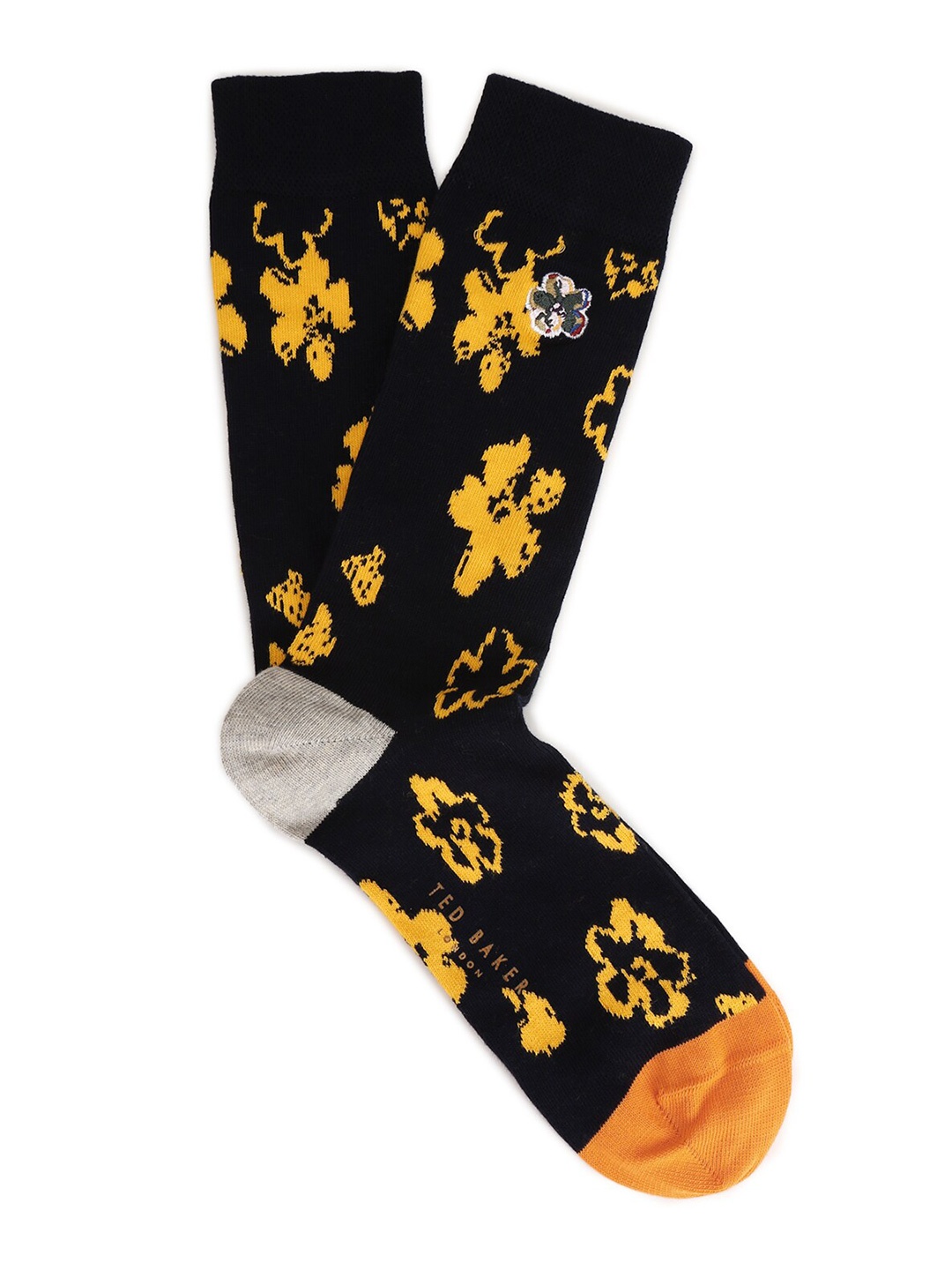 

Ted Baker Men Navy Blue Floral Patterned Socks