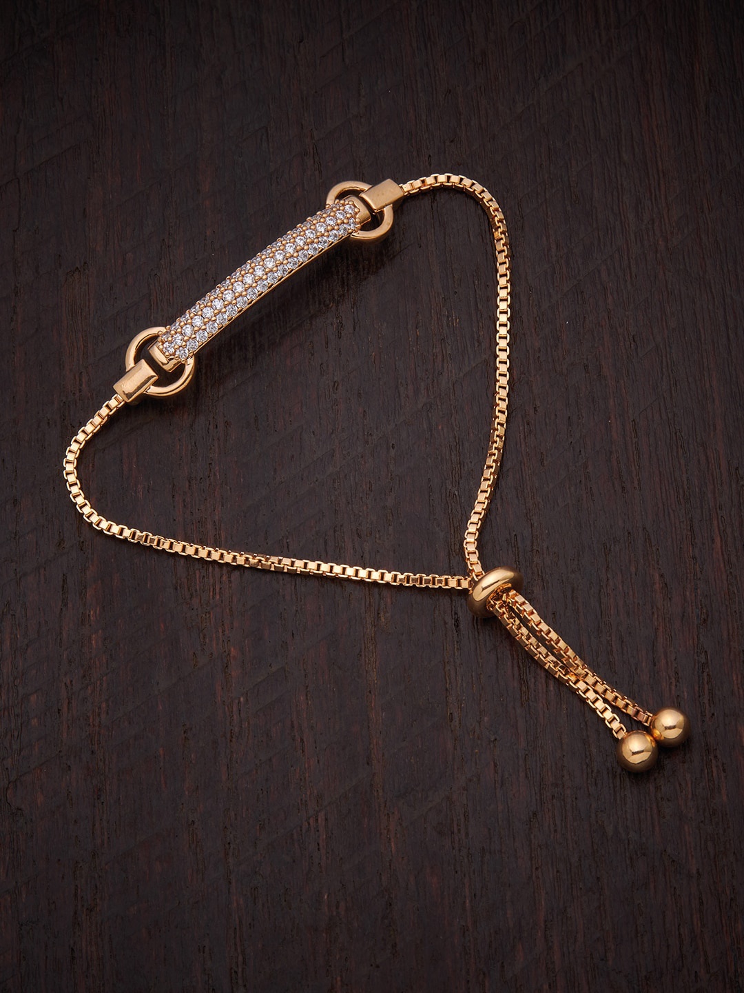 

Kushal's Fashion Jewellery White Cubic Zirconia Gold-Plated Wraparound Bracelet