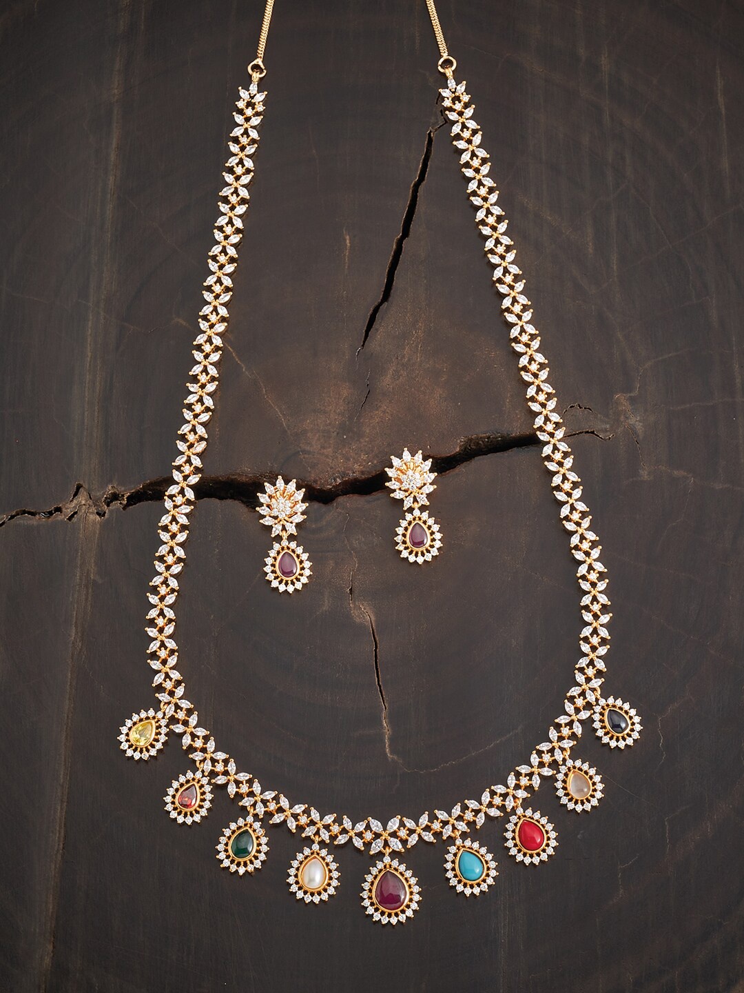 

Kushal's Fashion Jewellery Gold-Plated Cubic Zirconia Jewellery Set