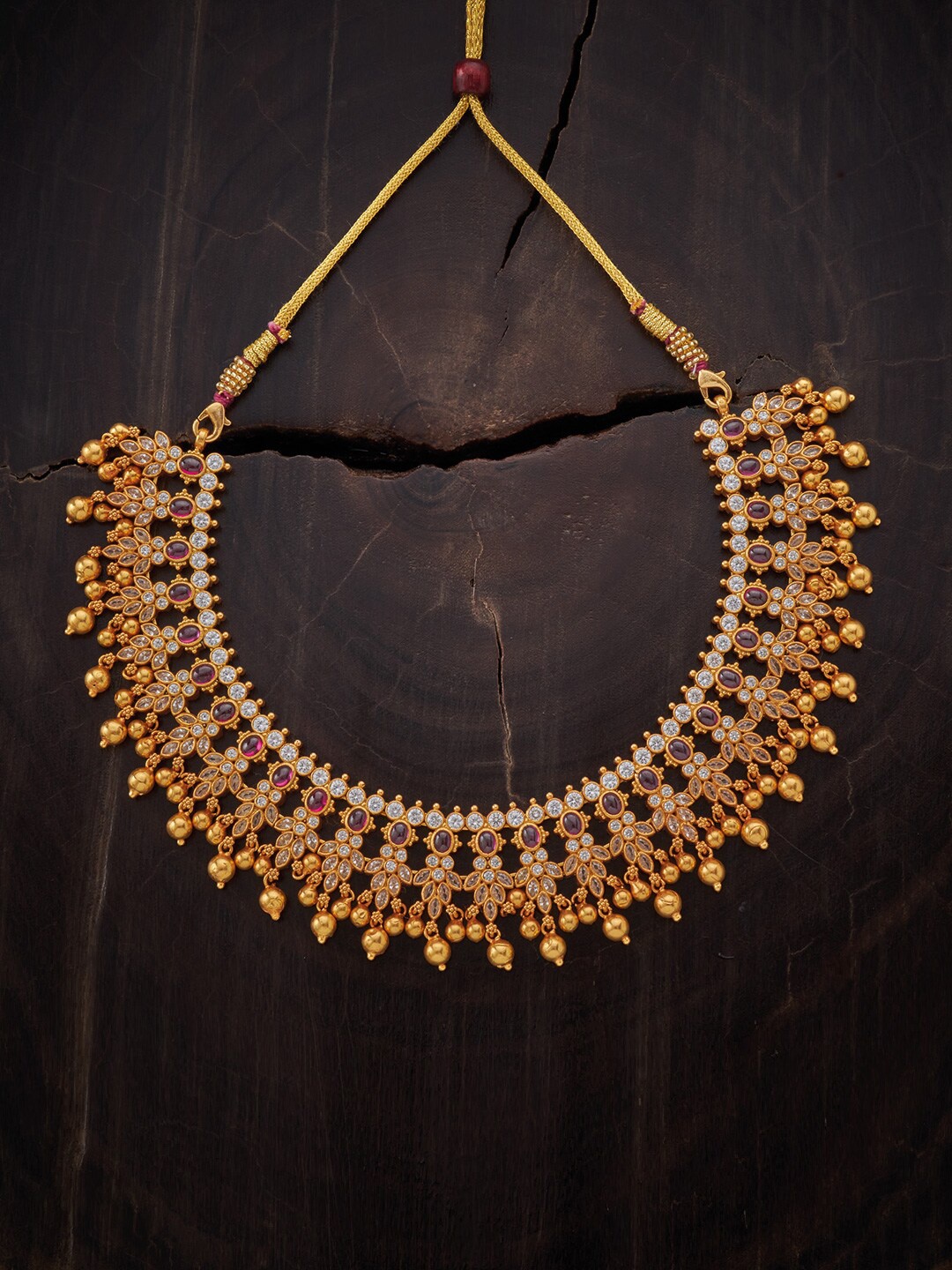 

Kushal's Fashion Jewellery Gold-Toned Gold-Plated 92.5 Silver Temple Necklace