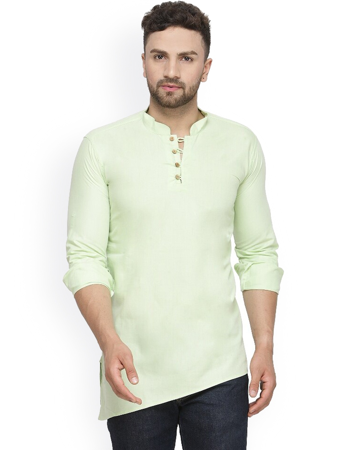 

Benstoke Men Green & ice Thread Work Kurta