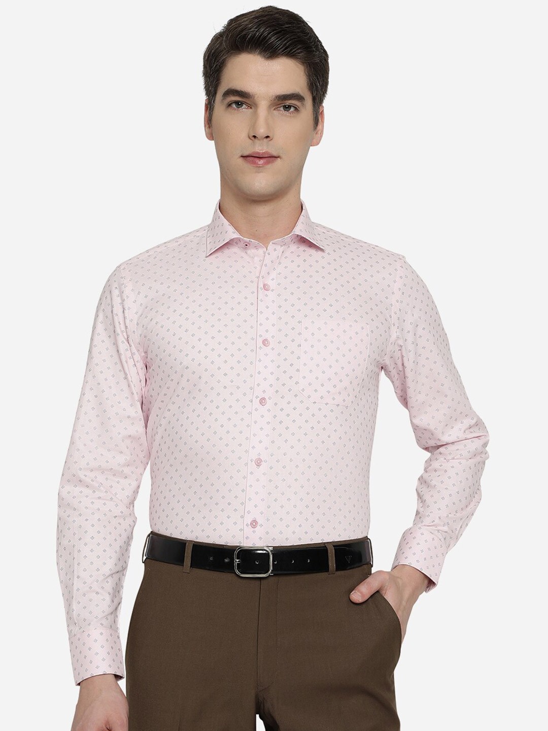 

Greenfibre Men Pink Printed Formal Shirt