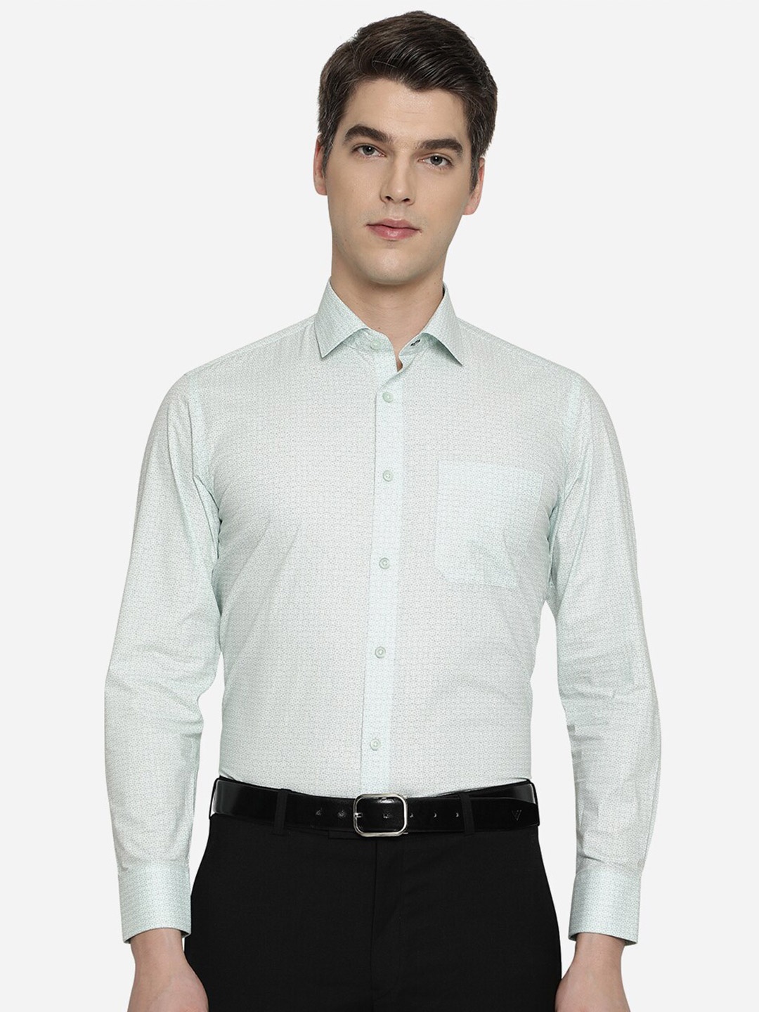 

Greenfibre Men Blue Slim Fit Printed Formal Shirt