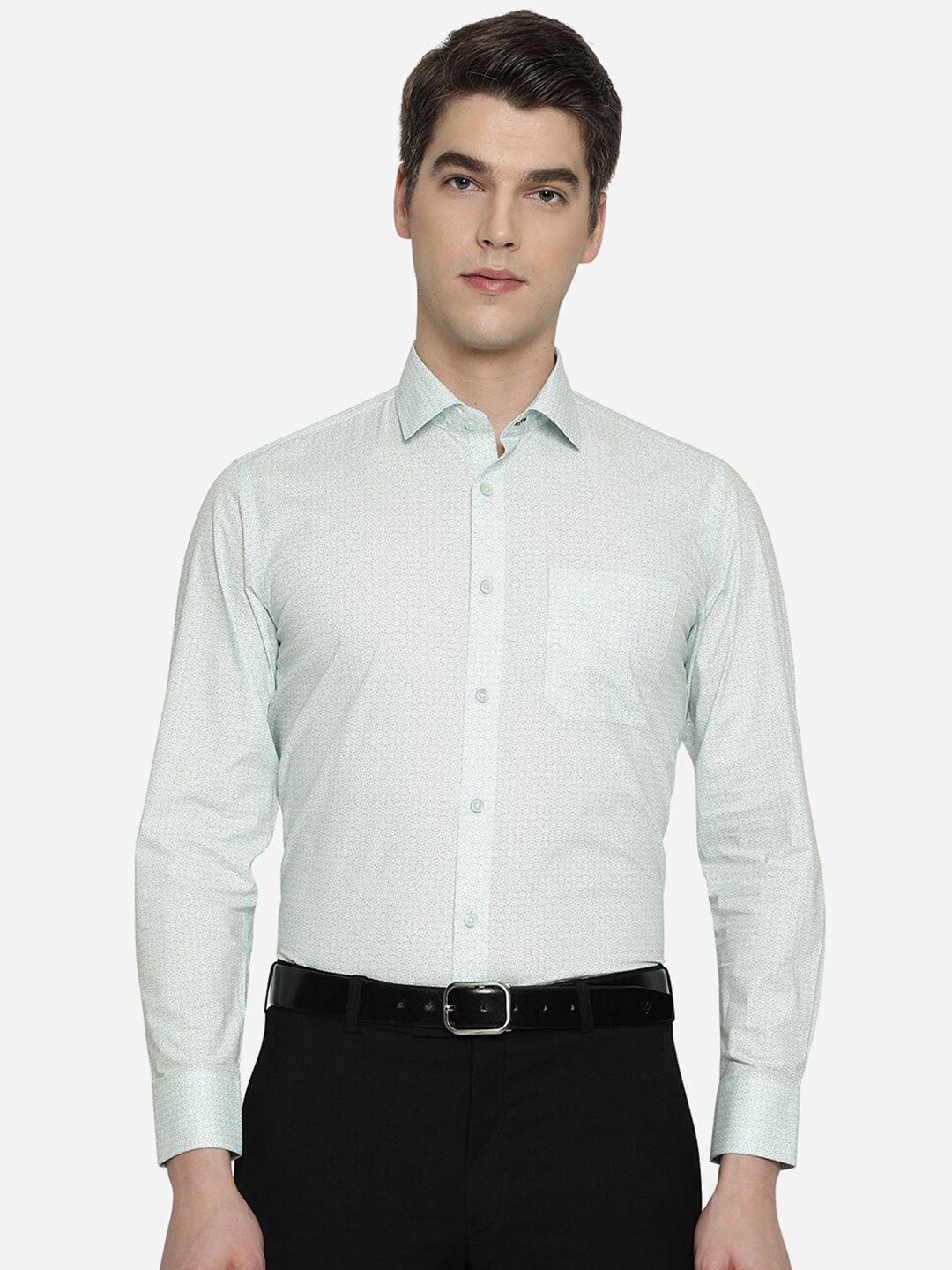 

Greenfibre Men Blue Slim Fit Printed Formal Shirt