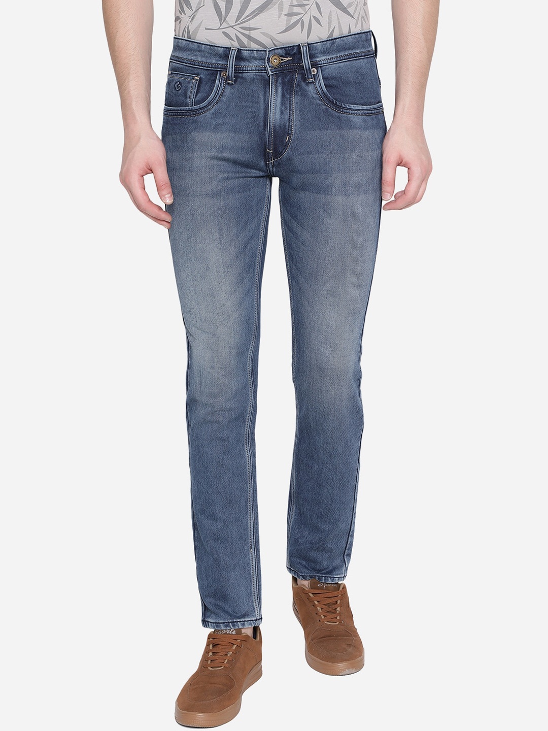 

Greenfibre Men Blue Slim Fit Heavy Fade Stretchable Jeans