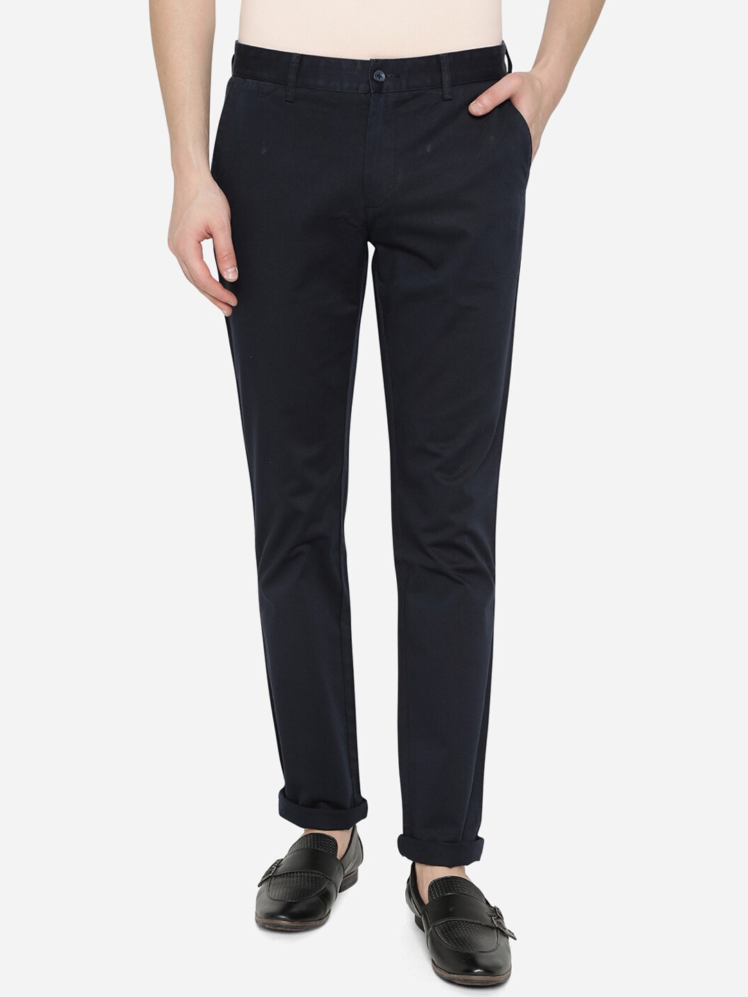 

Greenfibre Men Navy Blue Slim Fit Trousers