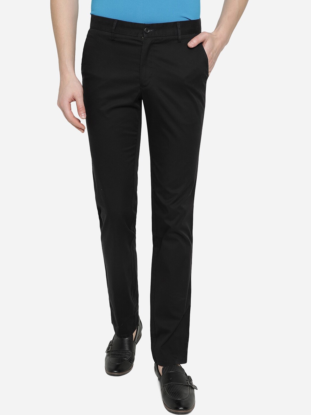 

Greenfibre Men Black Slim Fit Trousers
