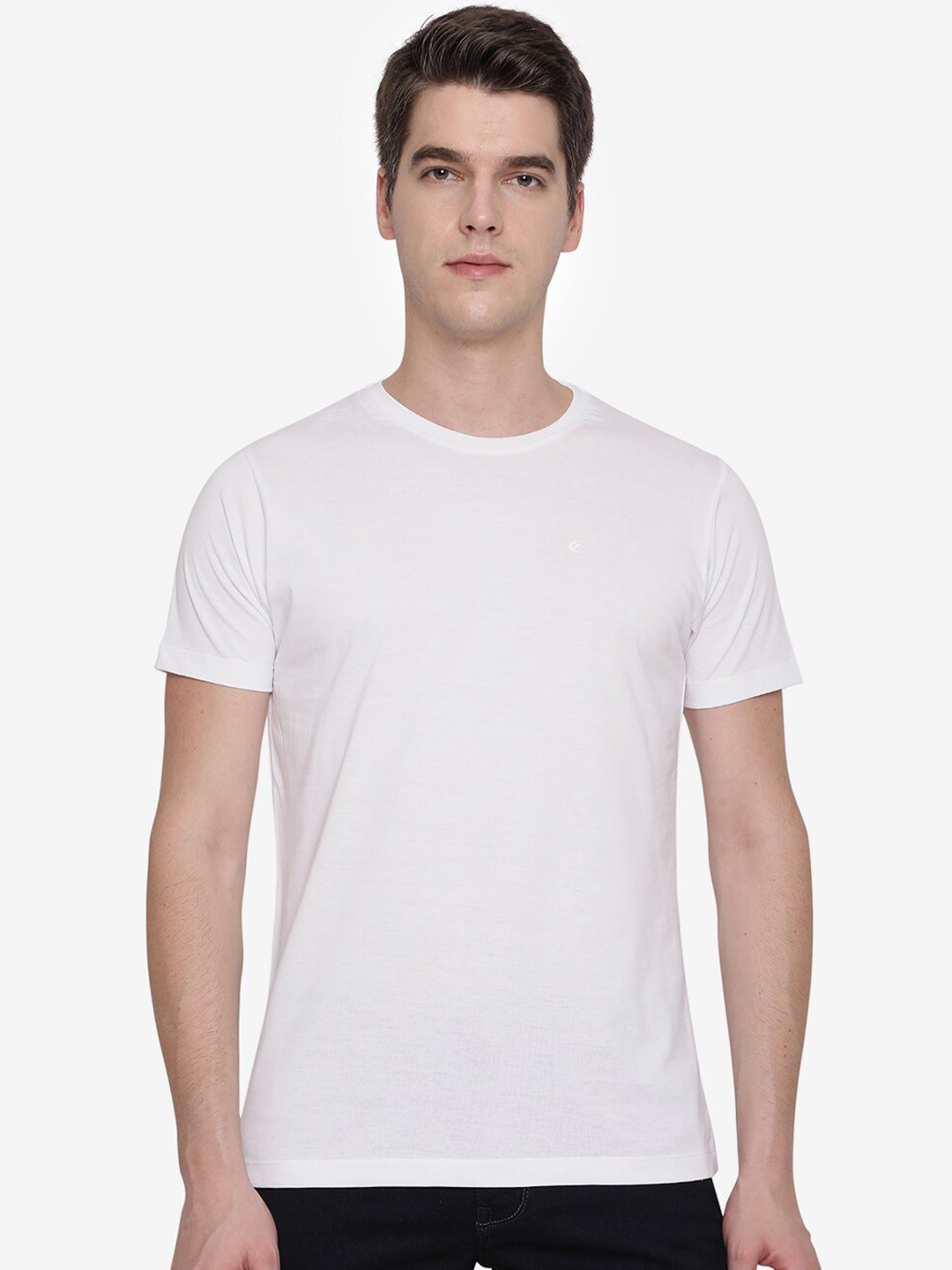 

Greenfibre Men White Slim Fit T-shirt