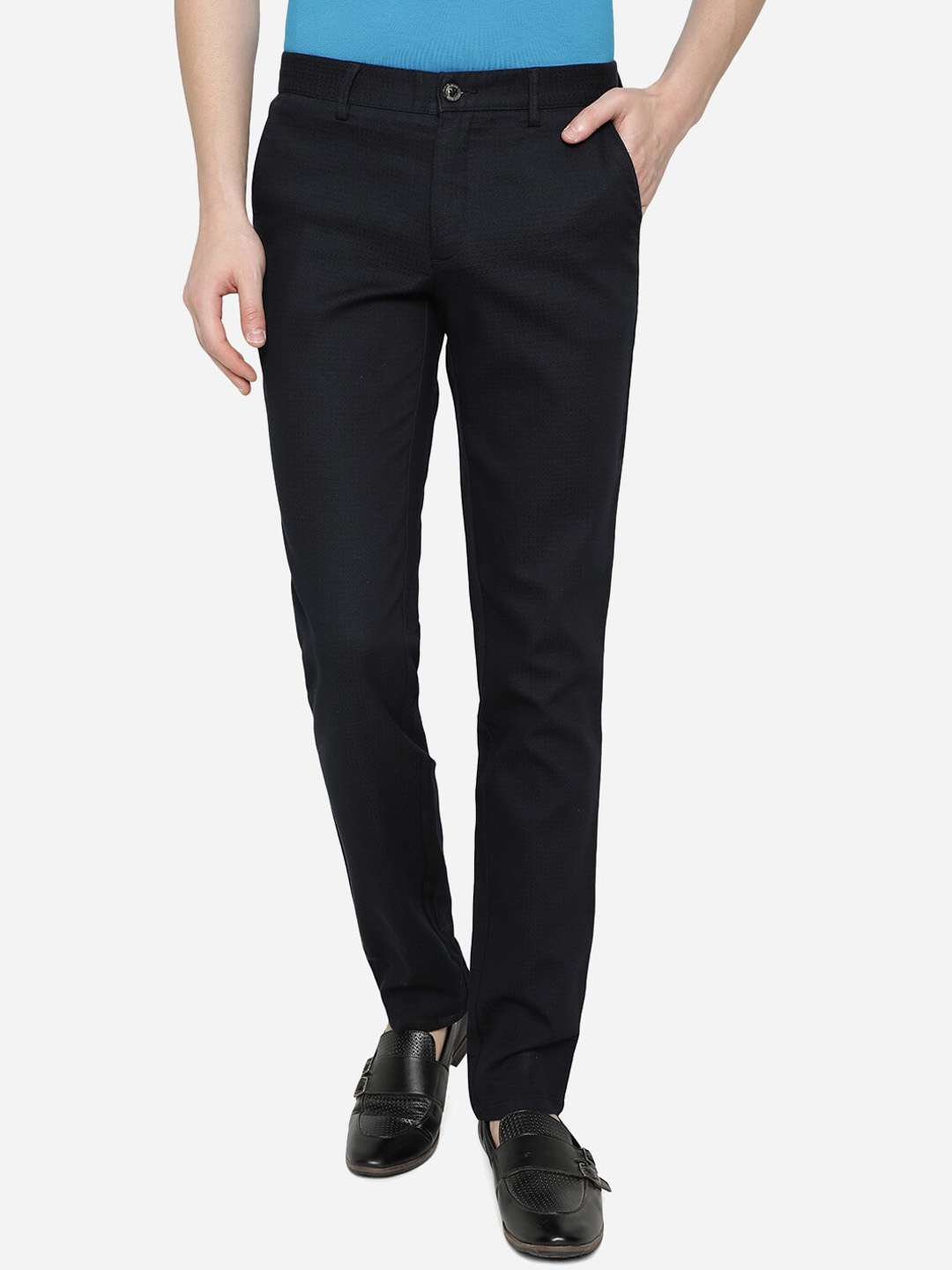 

Greenfibre Men Black Slim Fit Trousers