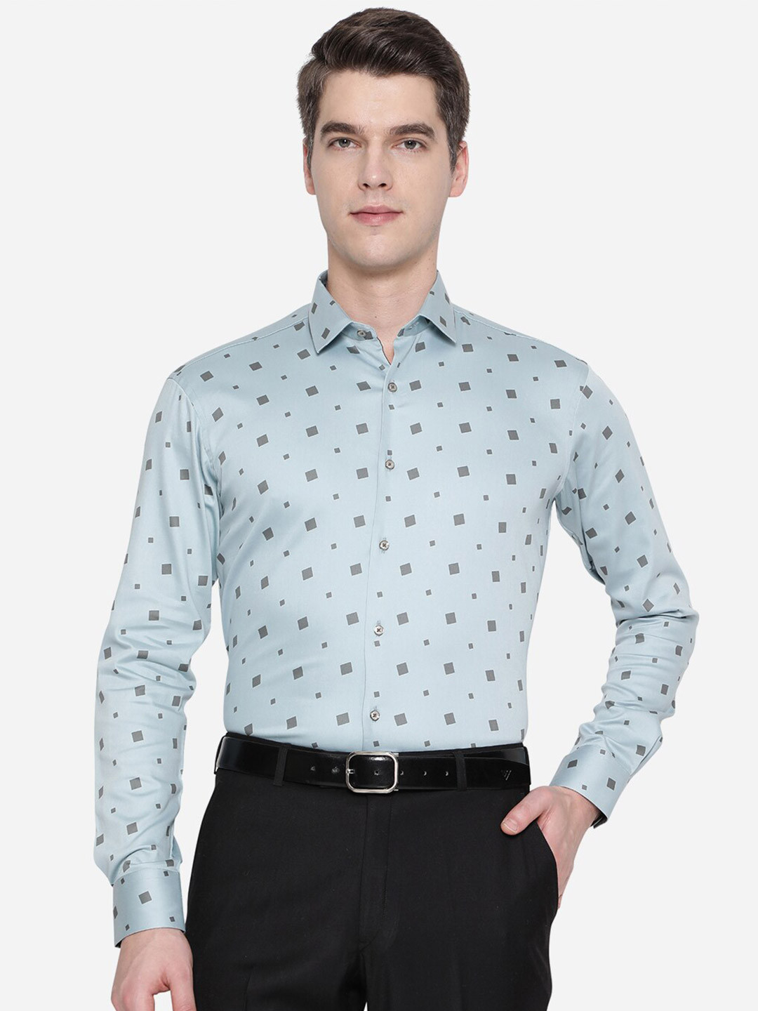 

JB STUDIO Men Blue Slim Fit Printed Formal Shirt
