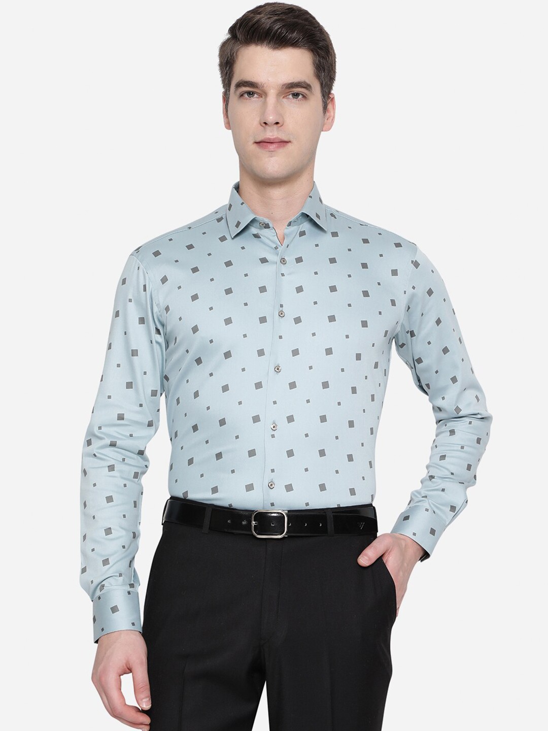 

JB STUDIO Men Blue Slim Fit Printed Formal Shirt