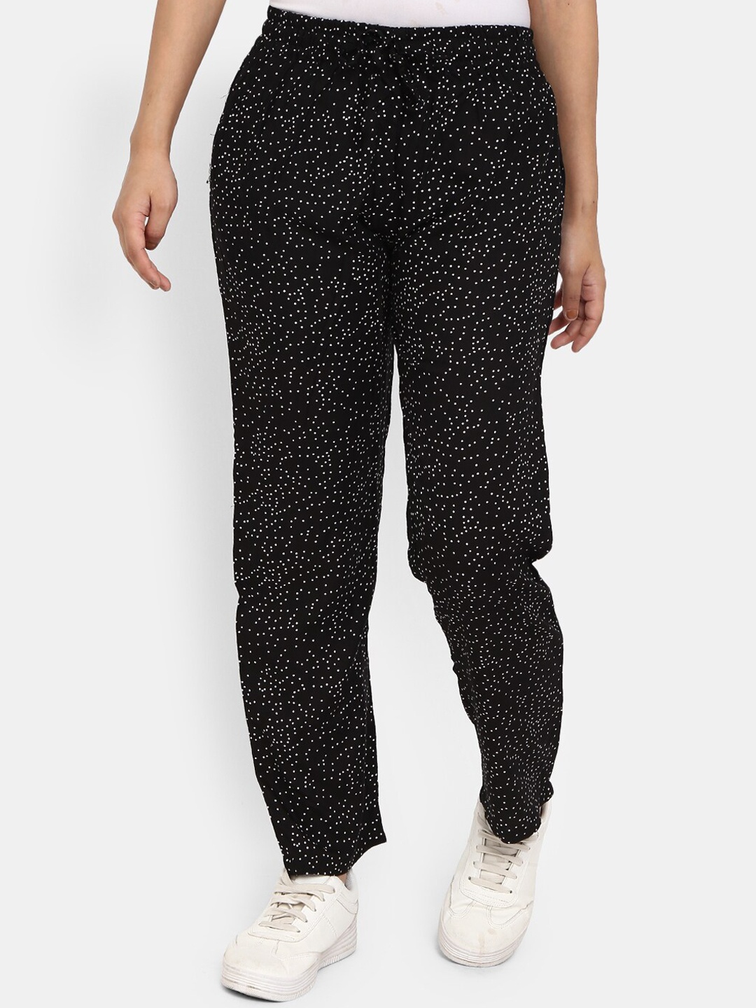 

V-Mart Women Black Printed Track Pants