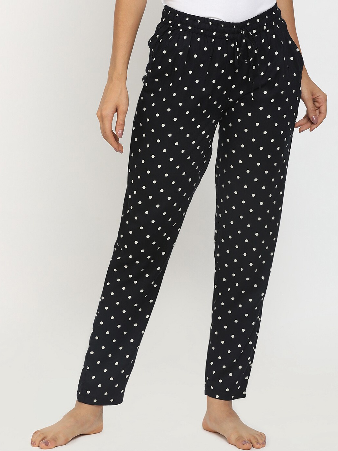 

V-Mart Women Black & White Printed Track Pants