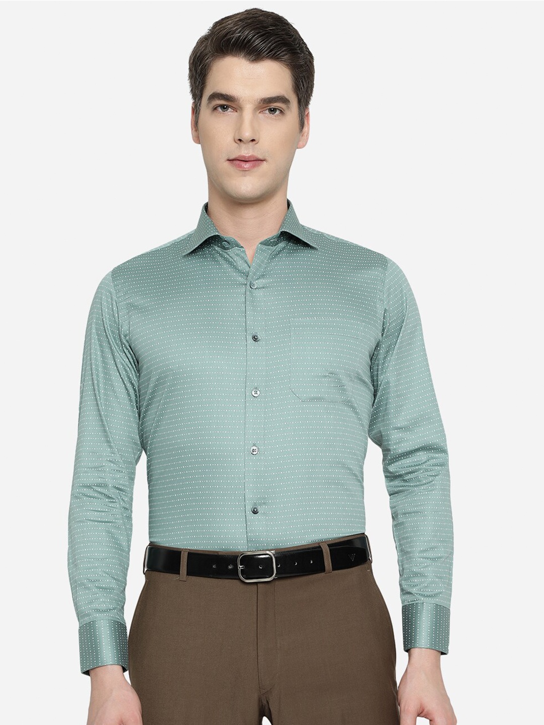 

METAL Men Green Slim Fit Formal Shirt