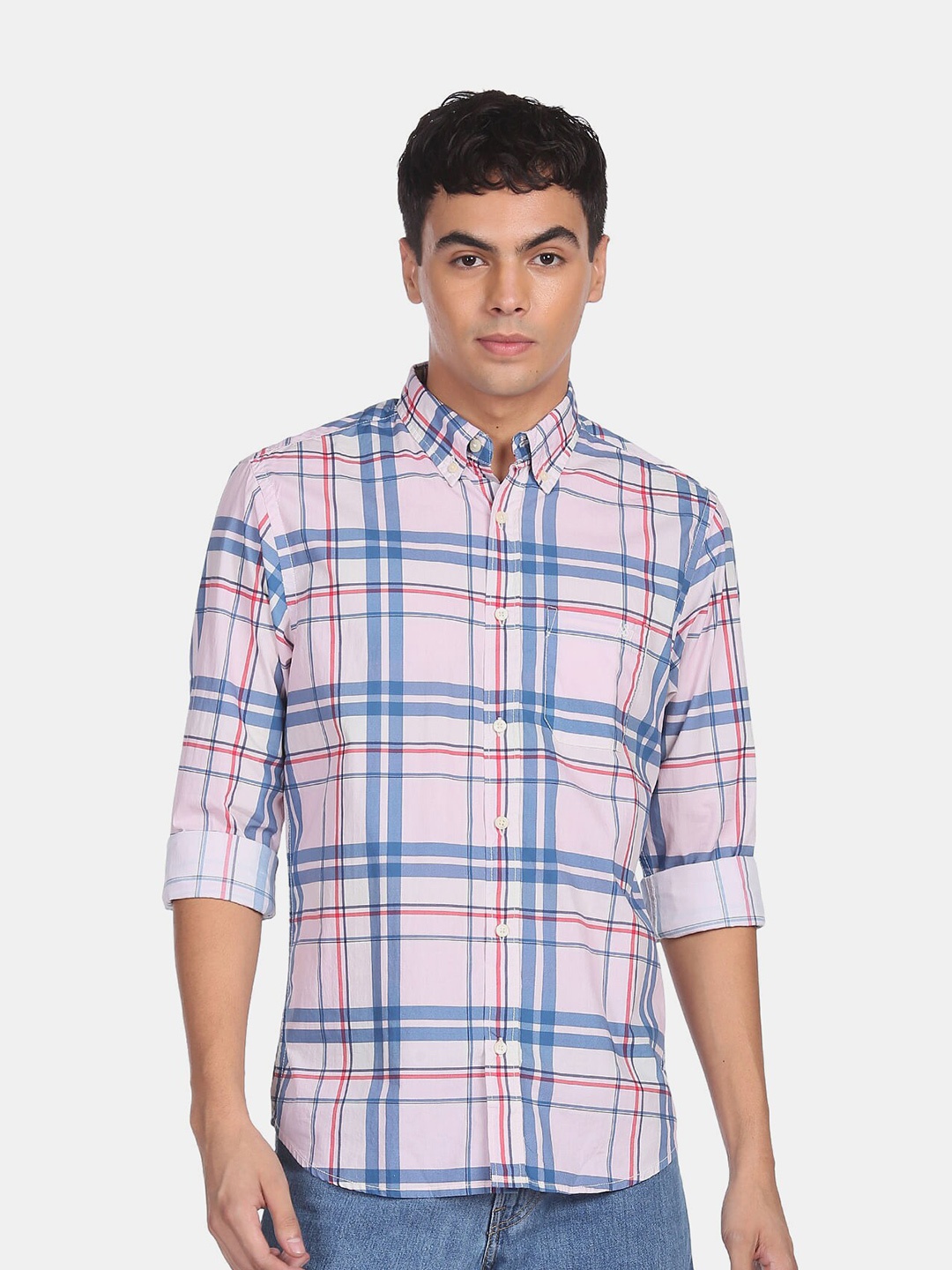 

Aeropostale Men Multicoloured Tartan Checks Checked Casual Shirt, Multi