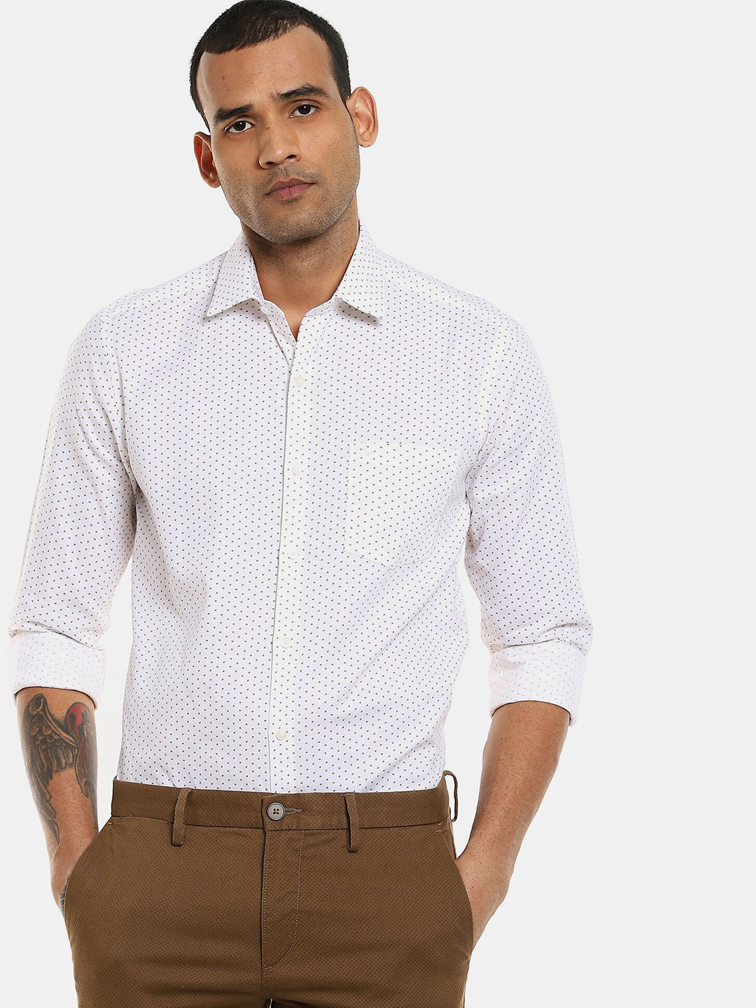 

Arrow Men Yellow Slim Fit Printed Casual Shirt