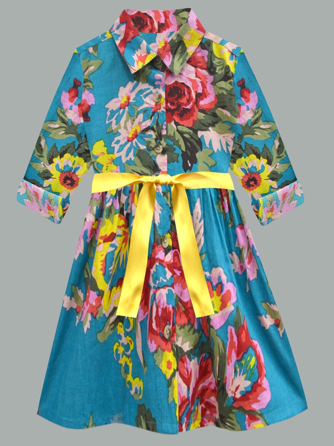 

A T U N Teal Floral Dress