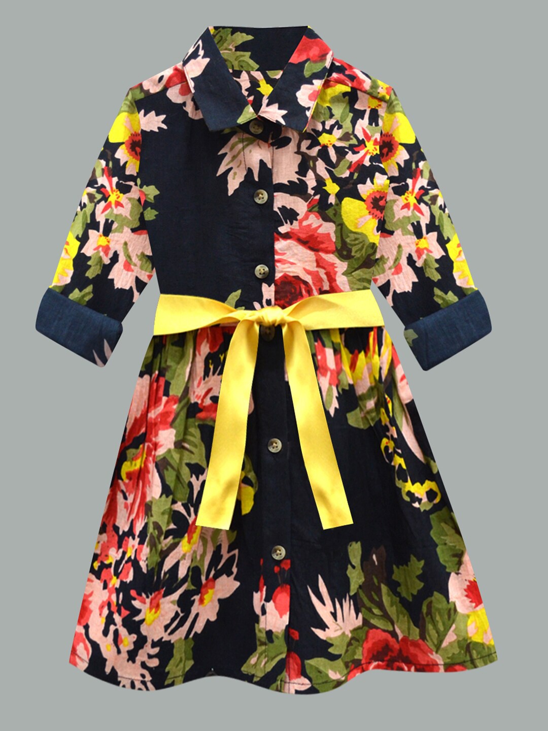 

A T U N Black Floral Dress