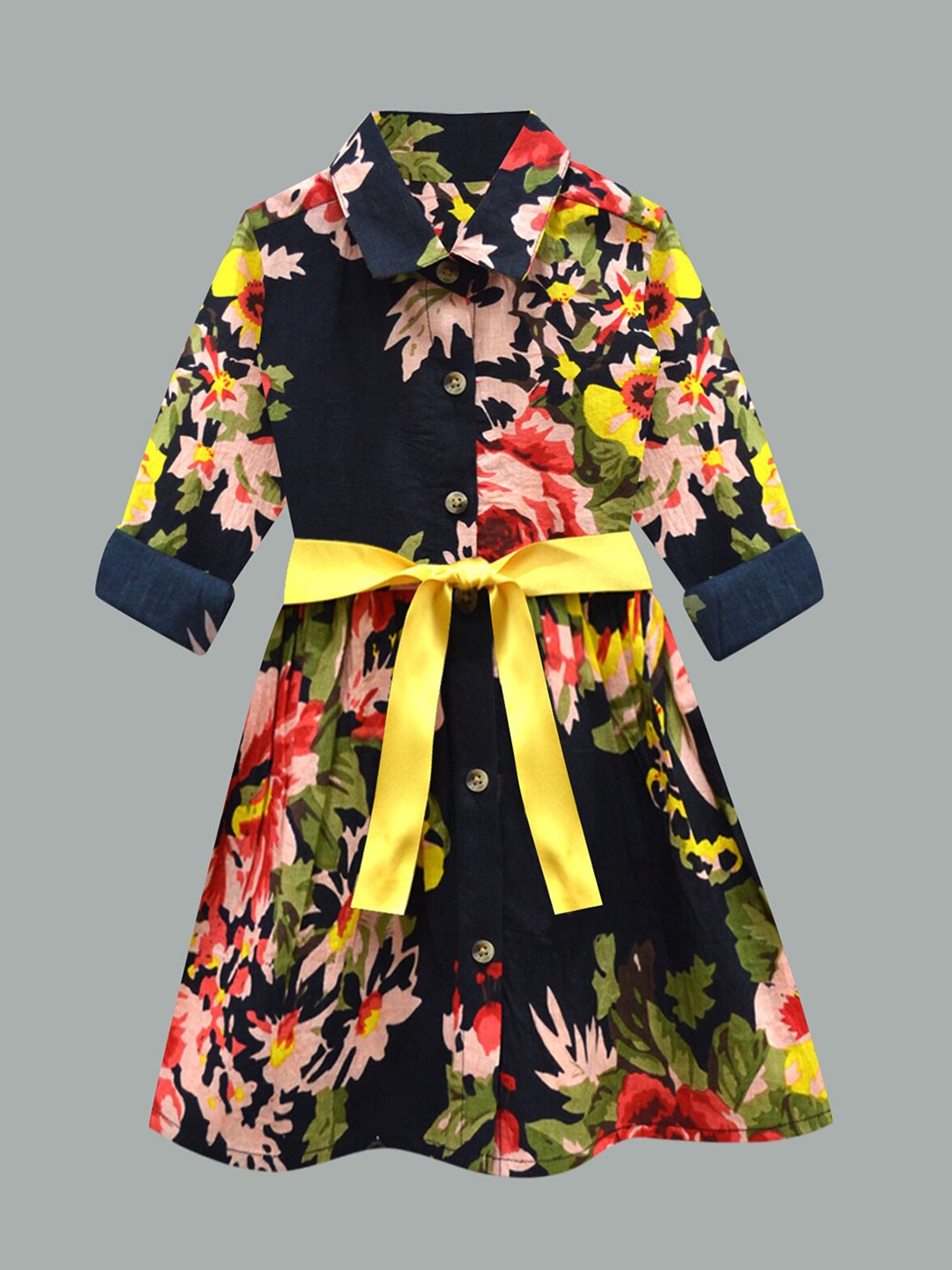 

A T U N Black Floral Dress