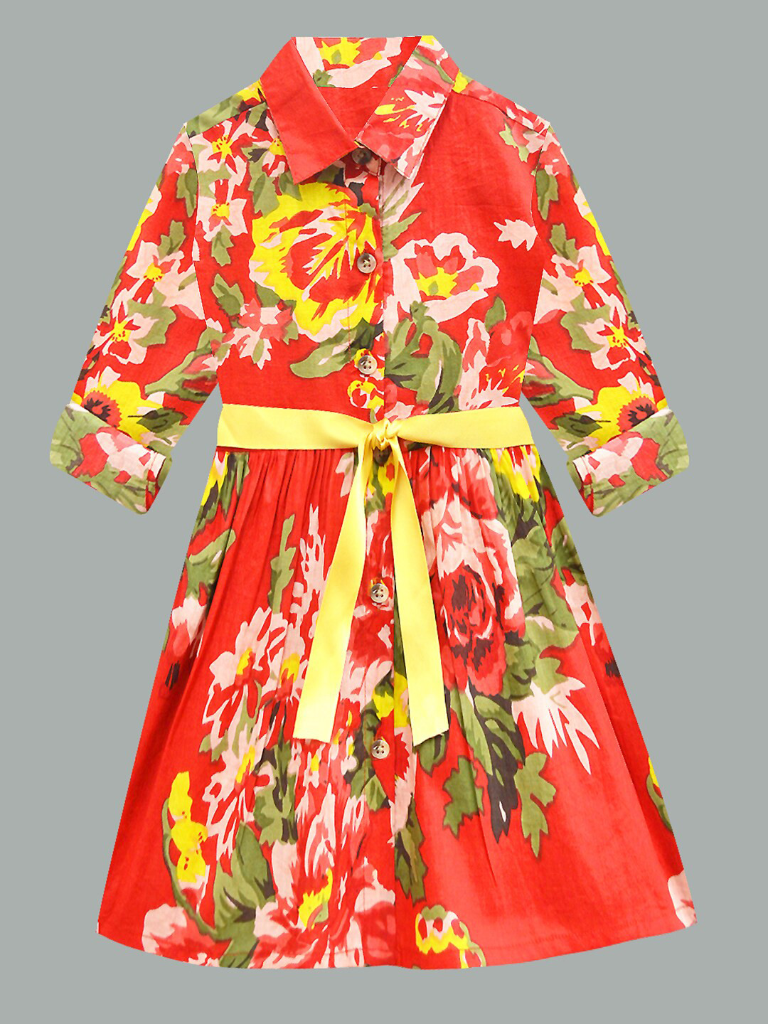 

A T U N Red Floral Dress