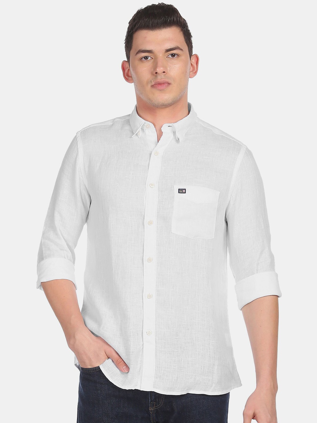 

Arrow Sport Men White Slim Fit Casual Shirt