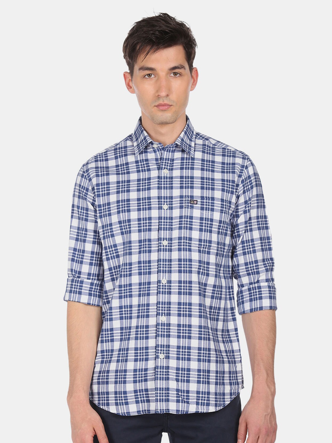 

Arrow Sport Men Blue Slim Fit Tartan Checks Checked Casual Shirt