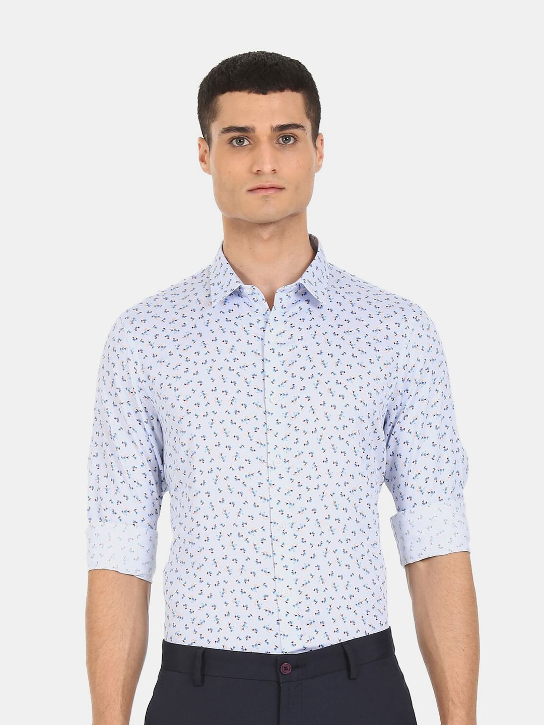 

Excalibur Men Blue Slim Fit Floral Printed Casual Shirt