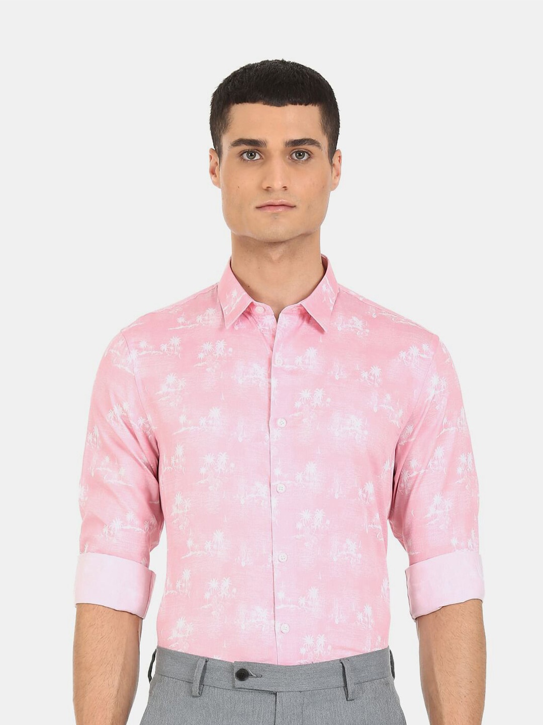 

Excalibur Men Pink Slim Fit Floral Printed Casual Shirt