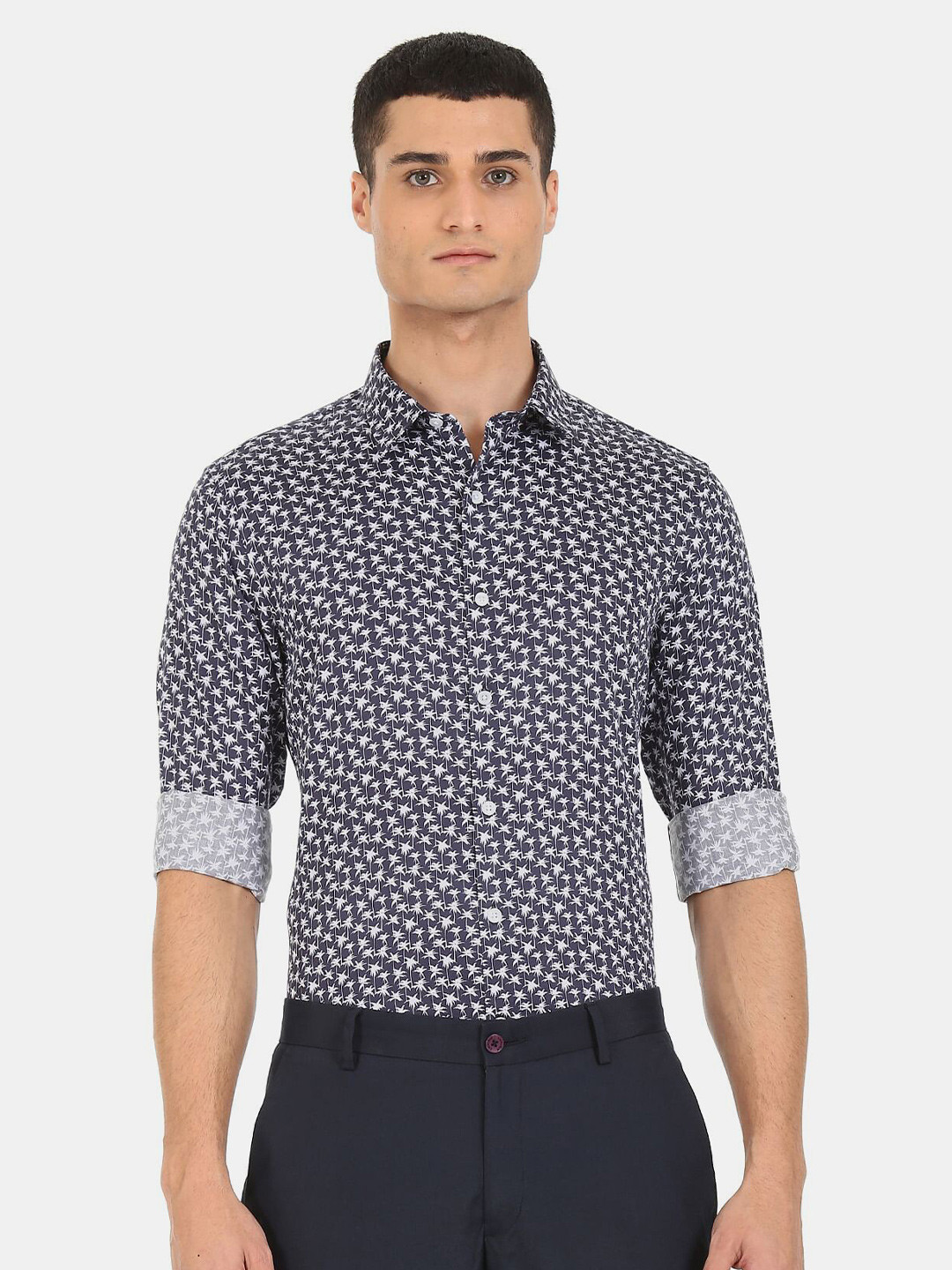 

Excalibur Men Blue Slim Fit Floral Printed Casual Shirt