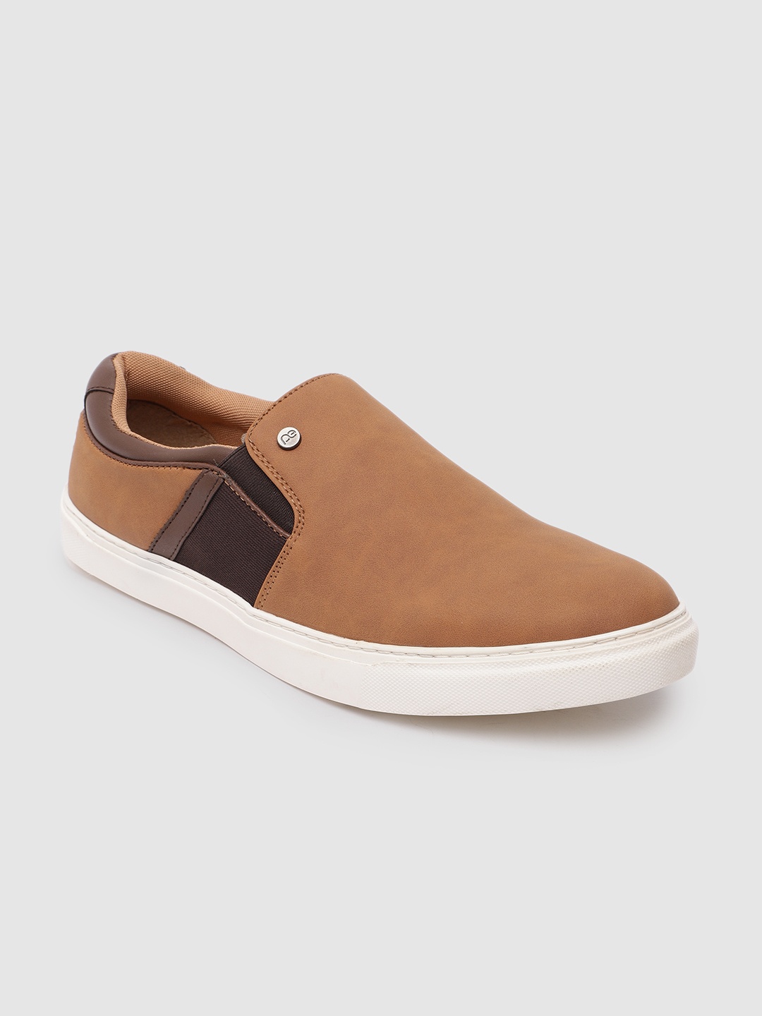 

Peter England Men Tan Brown Solid Slip-On Sneakers