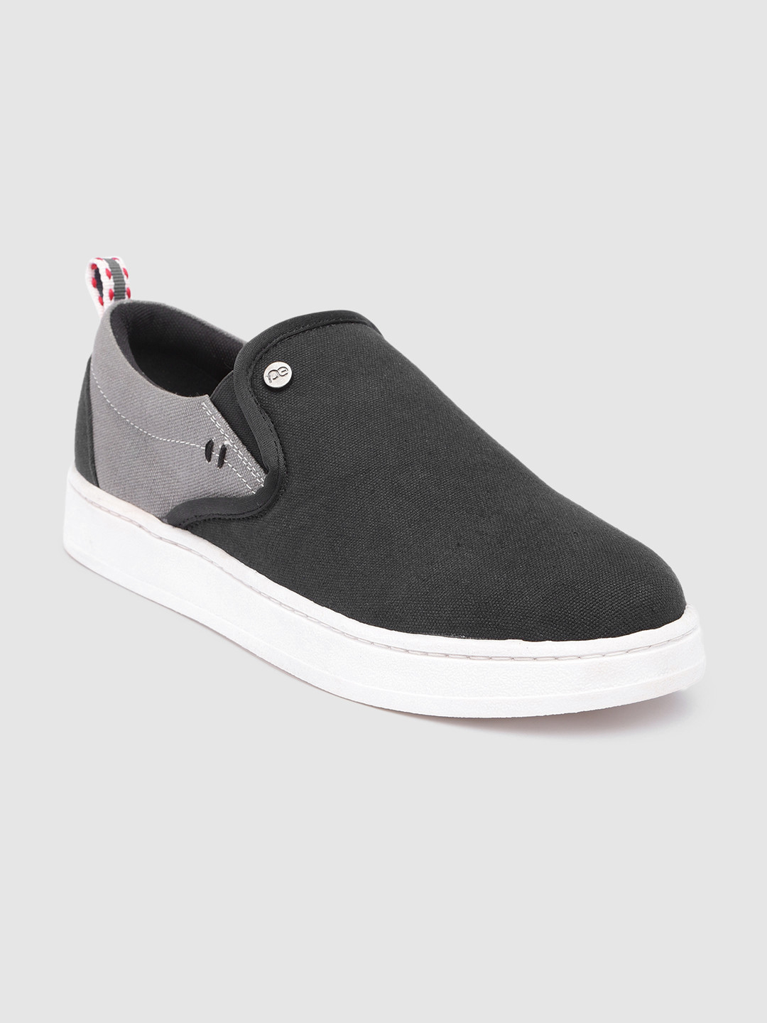 

Peter England Men Black Slip-On Sneakers