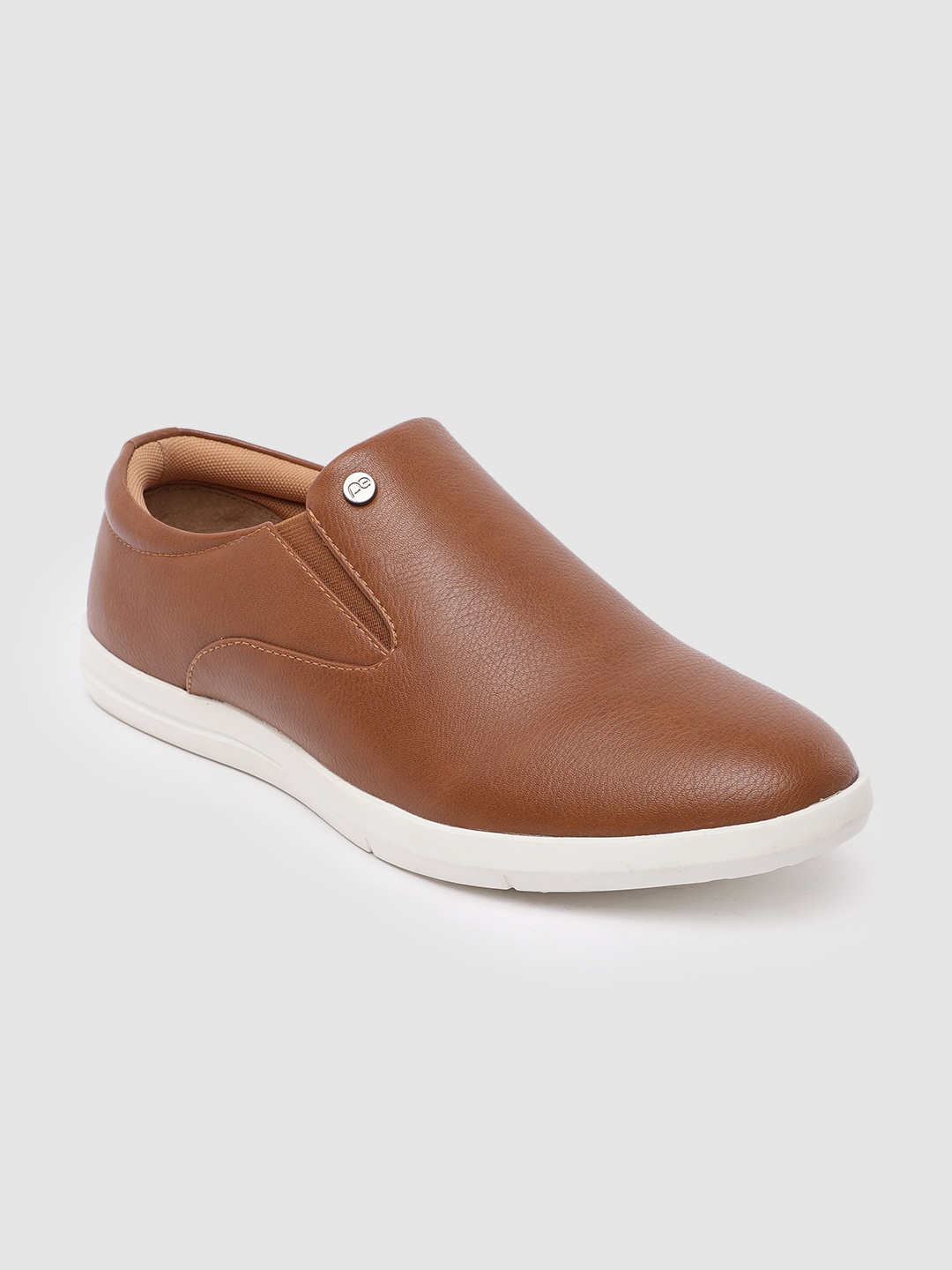 

Peter England Men Tan Brown Solid Slip-On Sneakers