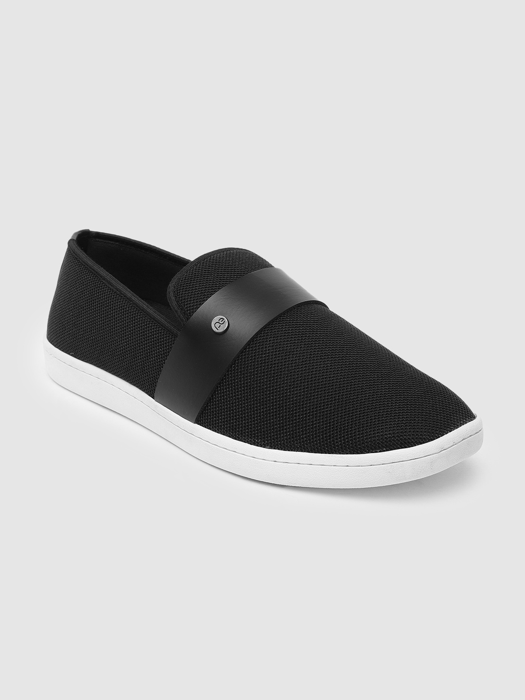 

Peter England Men Black Slip-On Sneakers