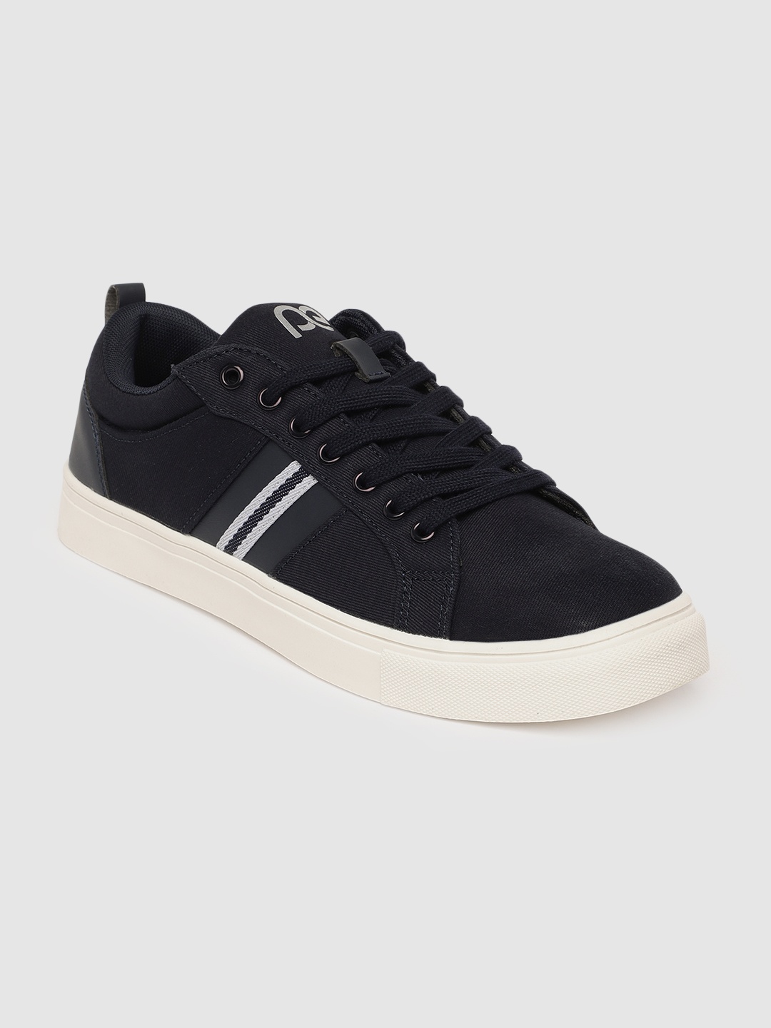 

Peter England Men Navy Blue Striped Sneakers