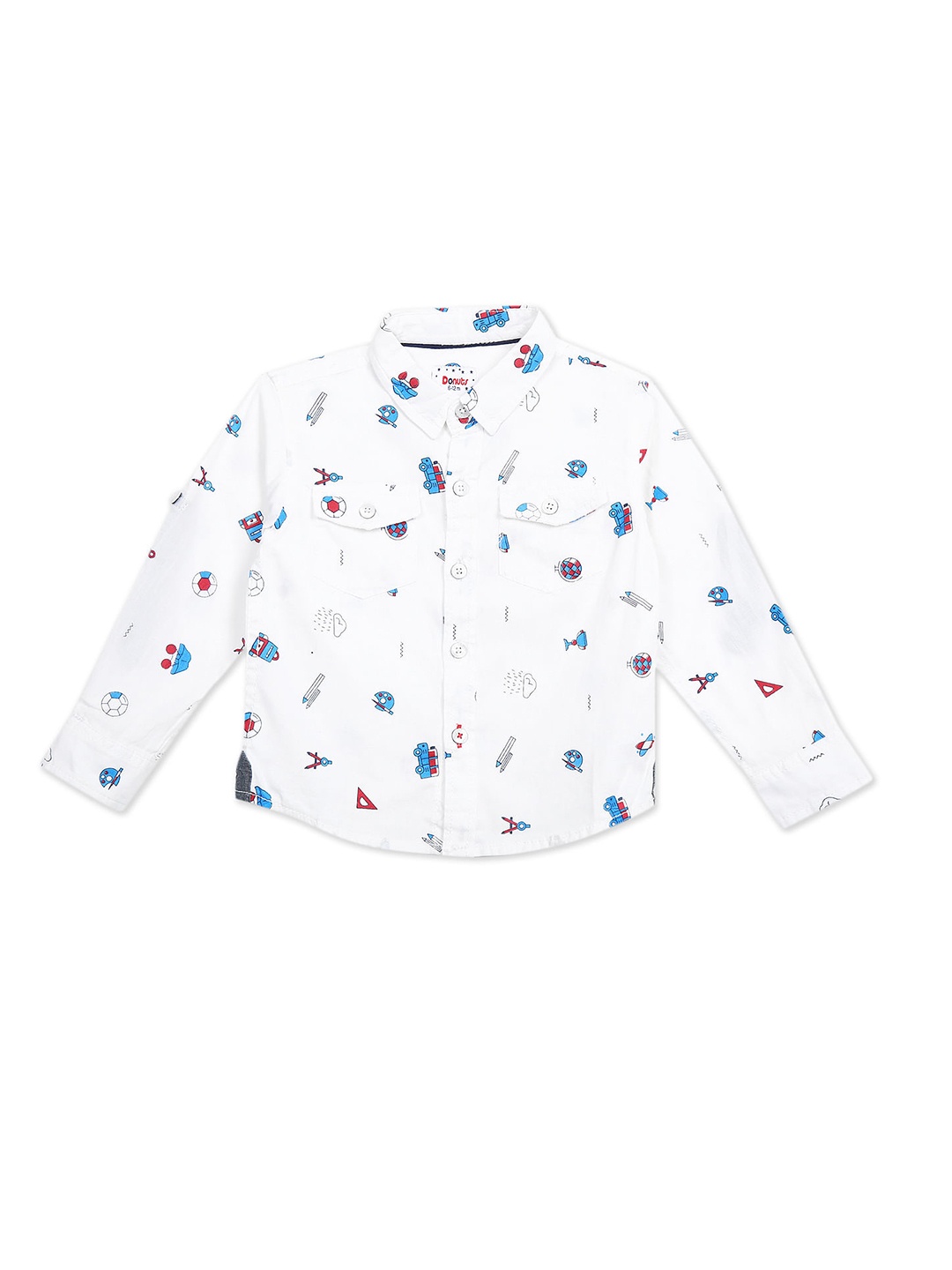 

Donuts Boys White Printed Casual Shirt