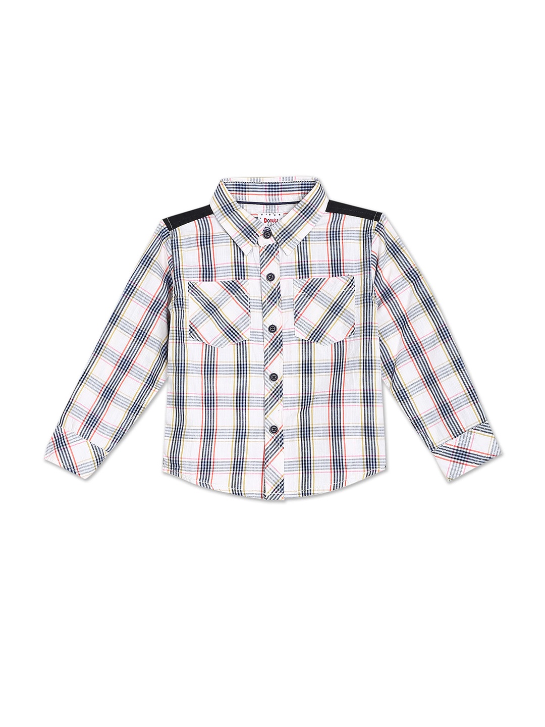 

Donuts Boys White Checked Casual Shirt