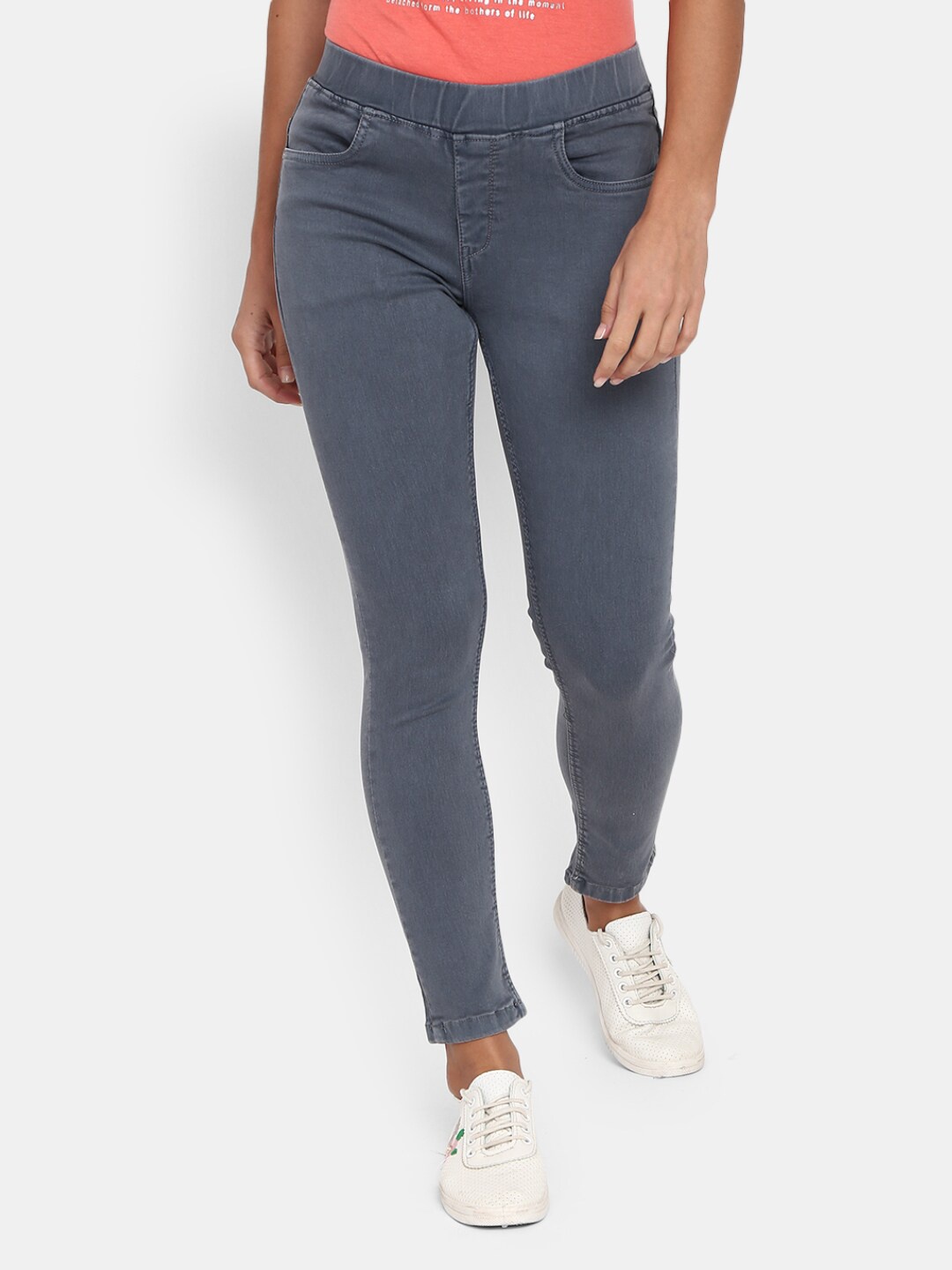 

V-Mart Women Grey Solid Denim Jeggings