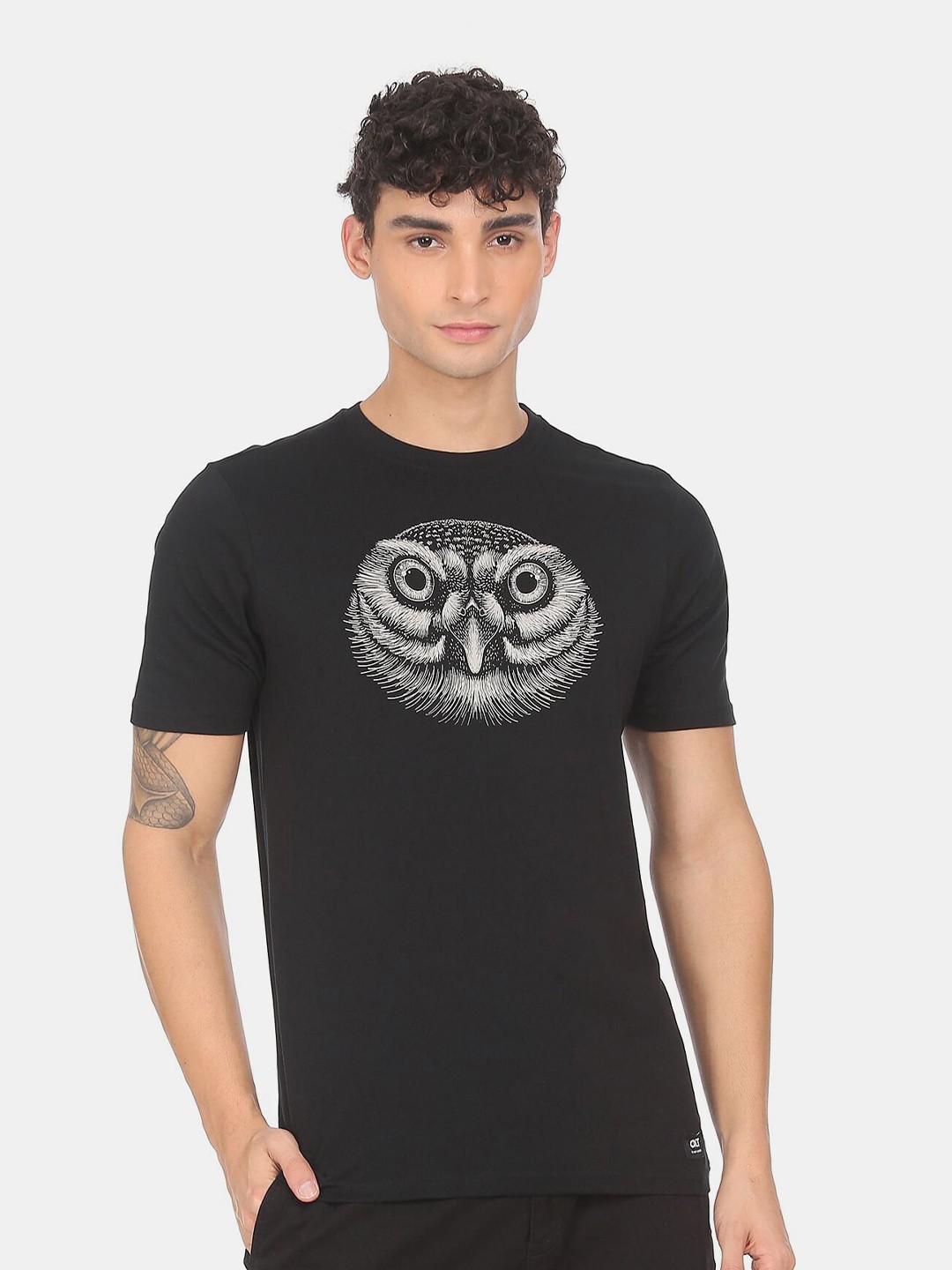 

Colt Men Black Typography Printed Applique T-shirt