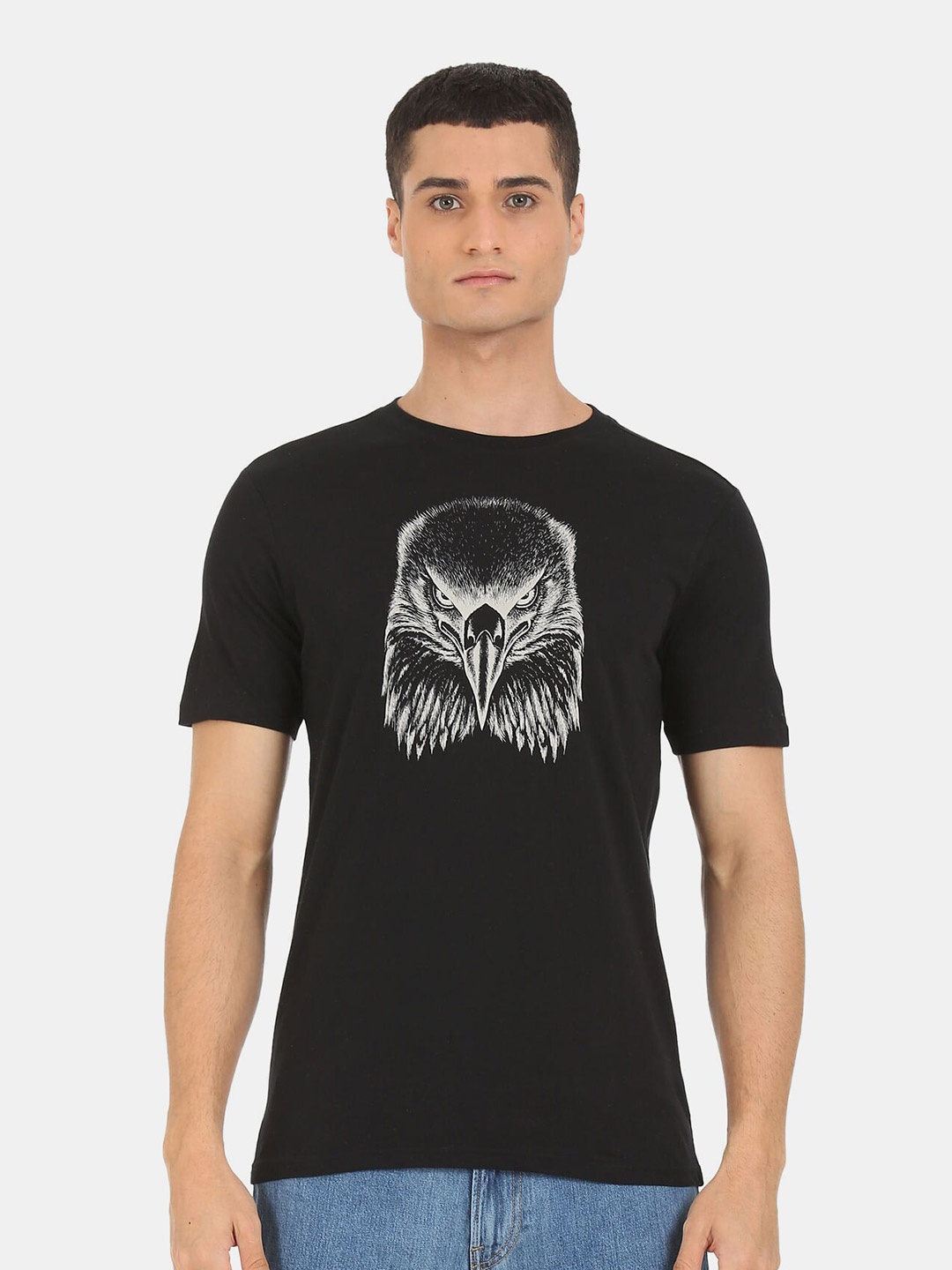 

Colt Men Black & tap shoe Extended Sleeves T-shirt