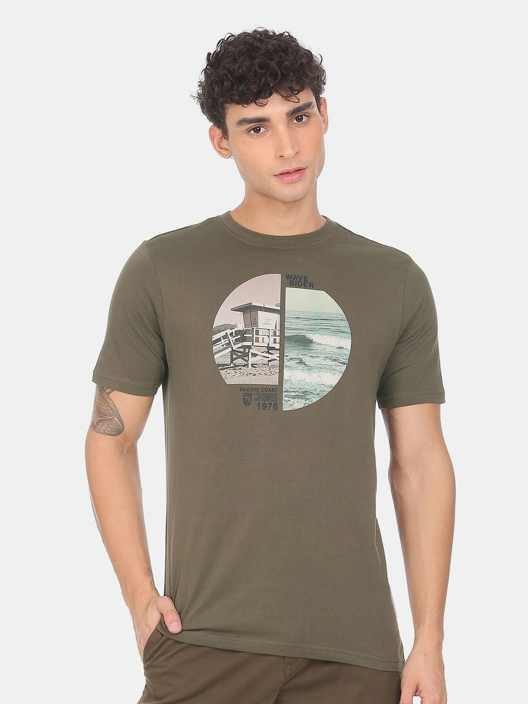 

Colt Men Green Printed T-shirt