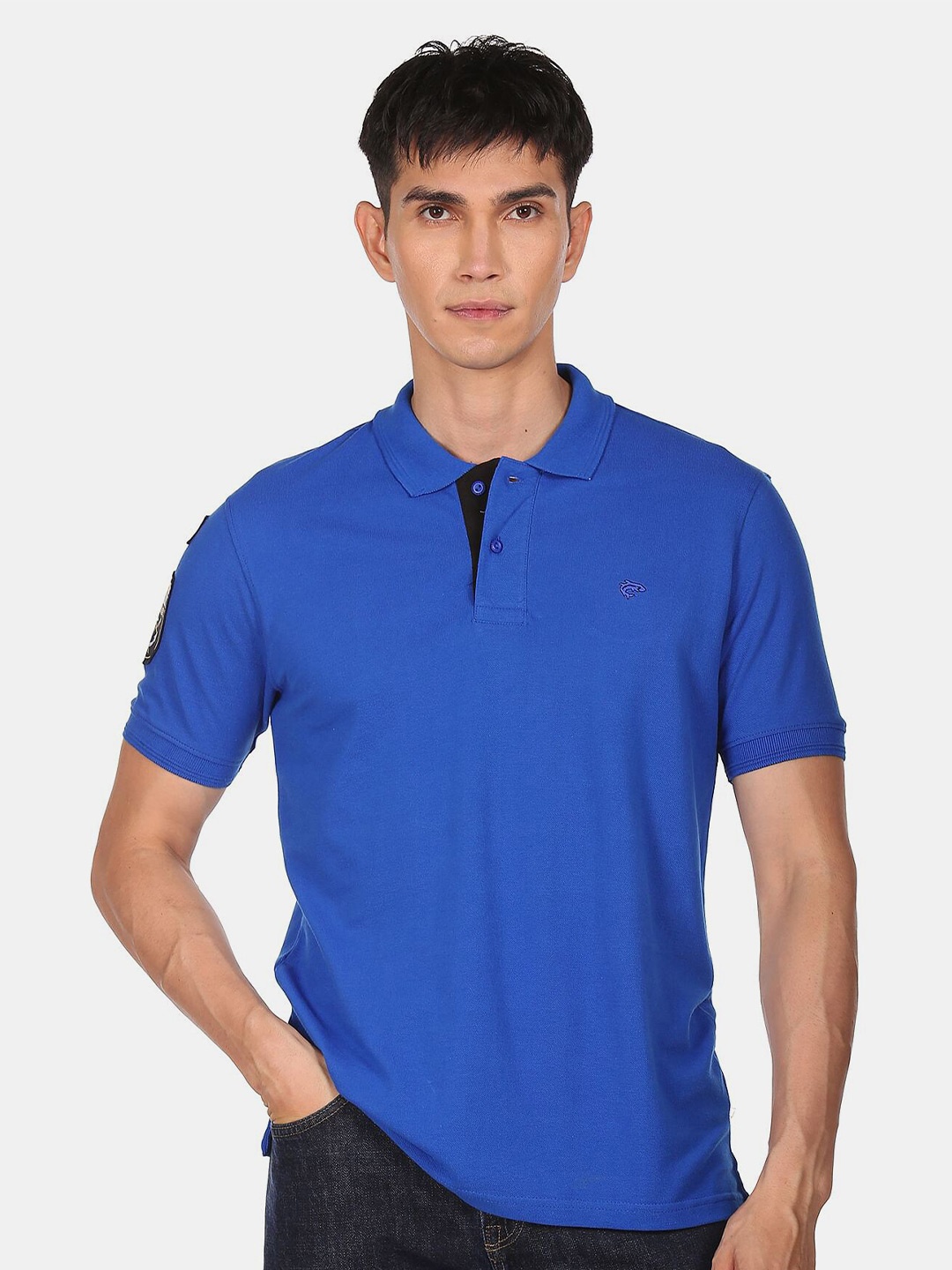 

Ruggers Men Blue & bright navy blue Polo Collar T-shirt