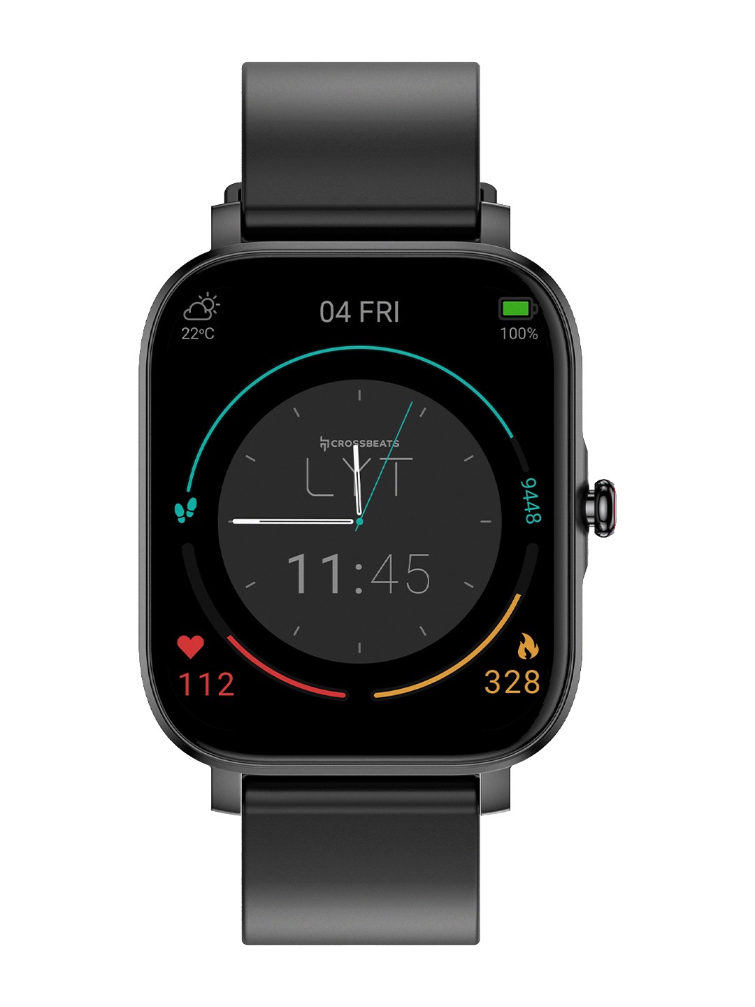 

CrossBeats Black LYT 1.69 HD Display - 200+ Watch Faces Smart Watch