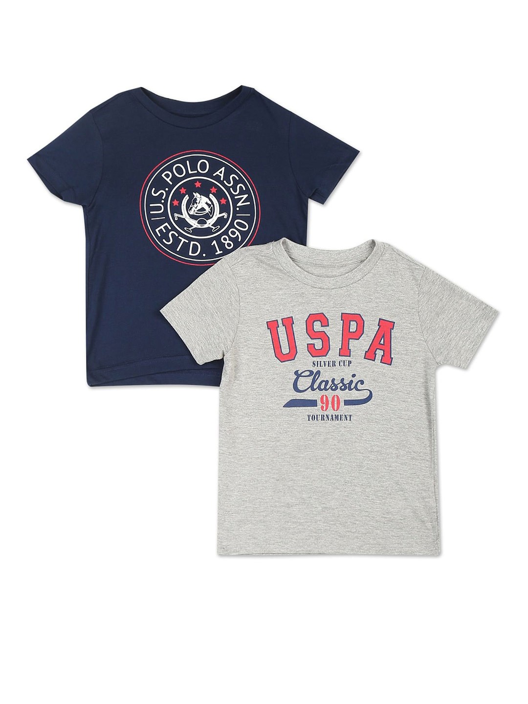 

U S Polo Assn Boys Assorted Typography 2 Printed Applique T-shirt