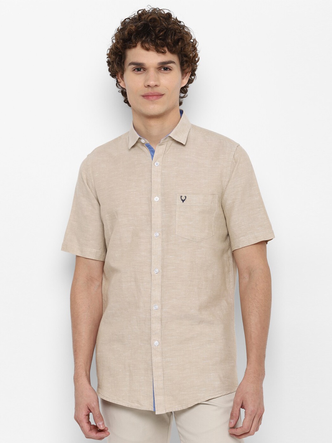 

Allen Solly Men Beige Slim Fit Casual Shirt
