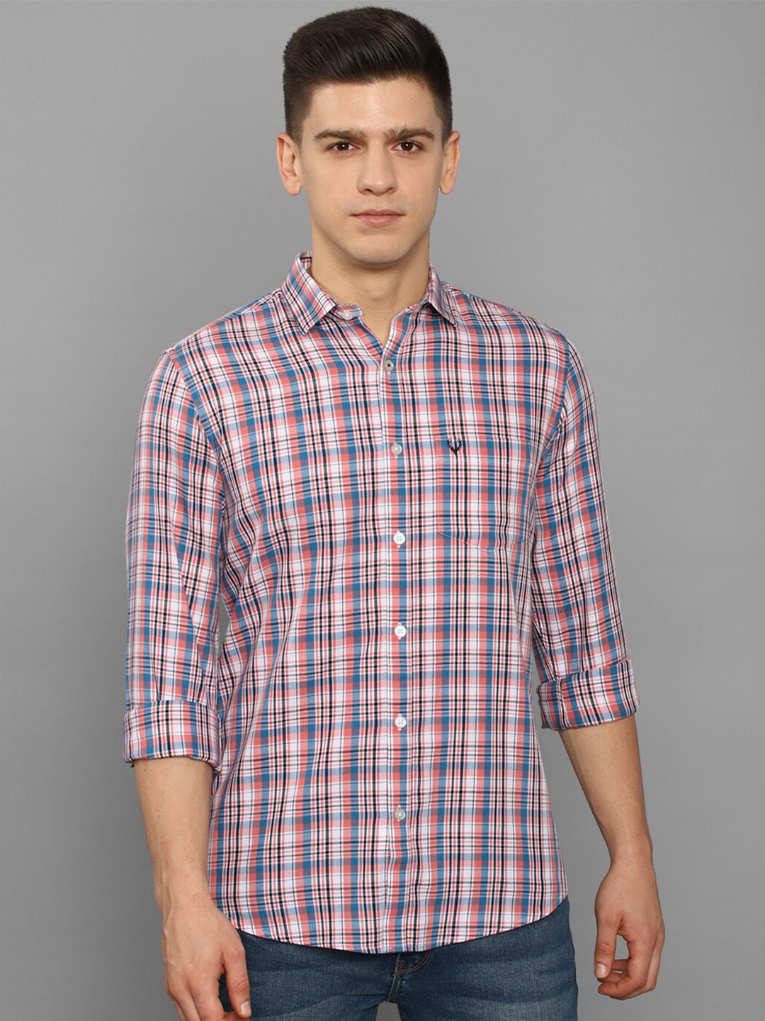 

Allen Solly Men Multicoloured Slim Fit Tartan Checks Checked Casual Shirt, Multi