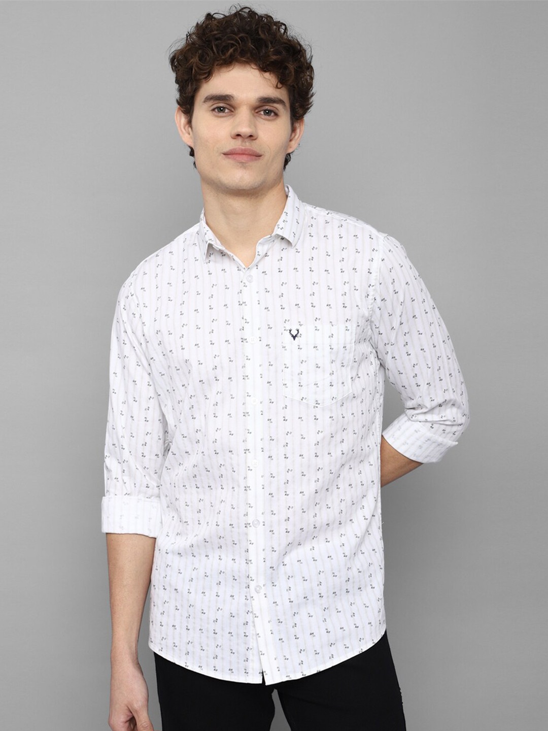 

Allen Solly Men White Slim Fit Printed Casual Shirt